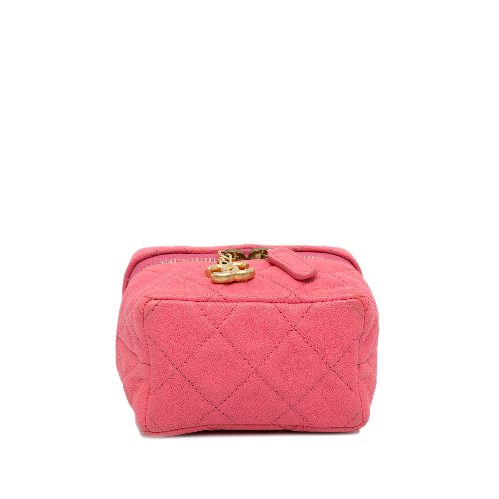 Chanel | Pre-Owned Micro Caviar Chain Vanity Bag | Pink - Image 7