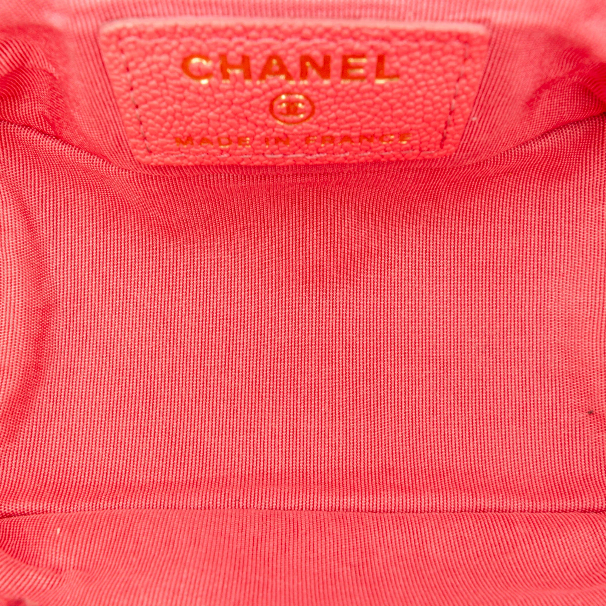 Chanel | Pre-Owned Micro Caviar Chain Vanity Bag | Pink - Image 9
