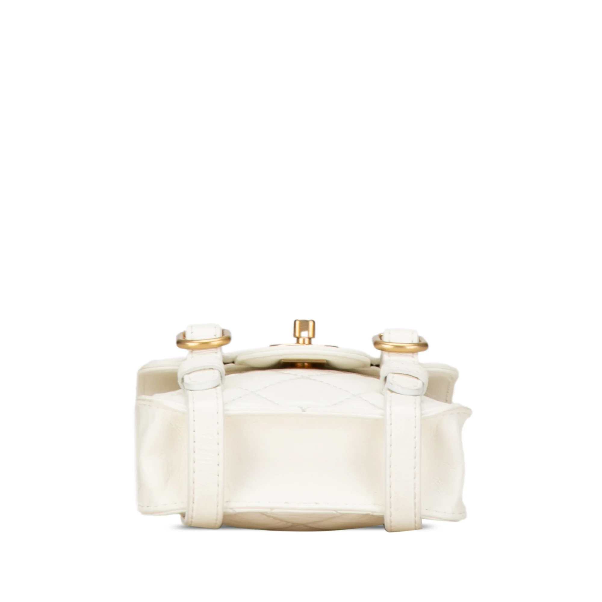 Chanel | Pre-Owned Mini Aged Calfskin City School Flap - II | White/Ivory - Image 4
