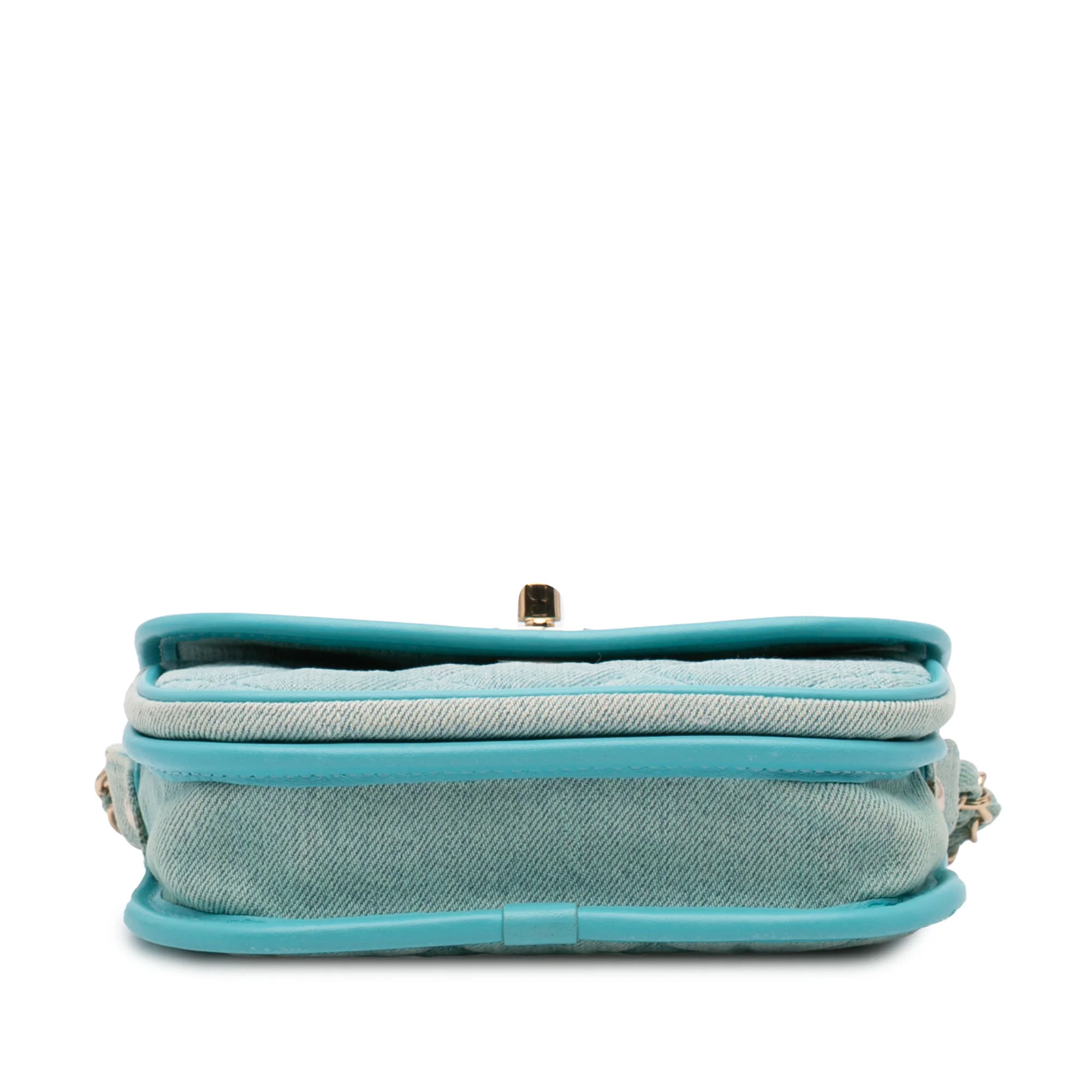 Chanel | Pre-Owned Mini CC Quilted Denim Messenger Flap | Blue - Image 5