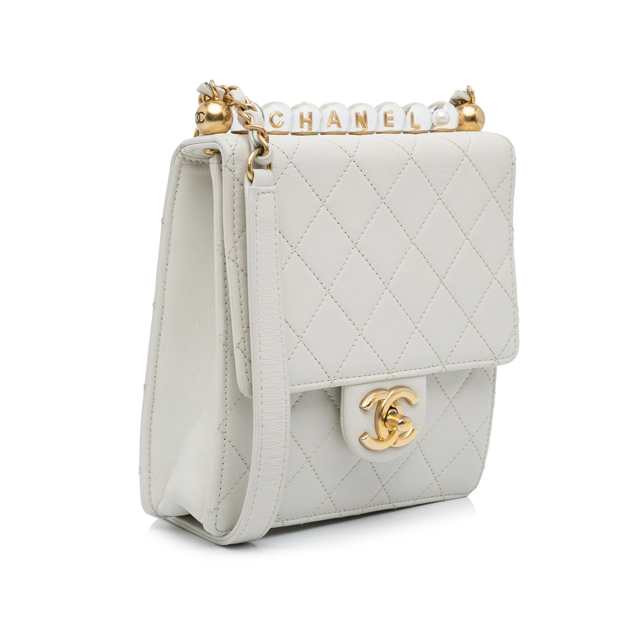Chanel | Pre-Owned Mini Chic Pearls Crossbody | White - Image 4