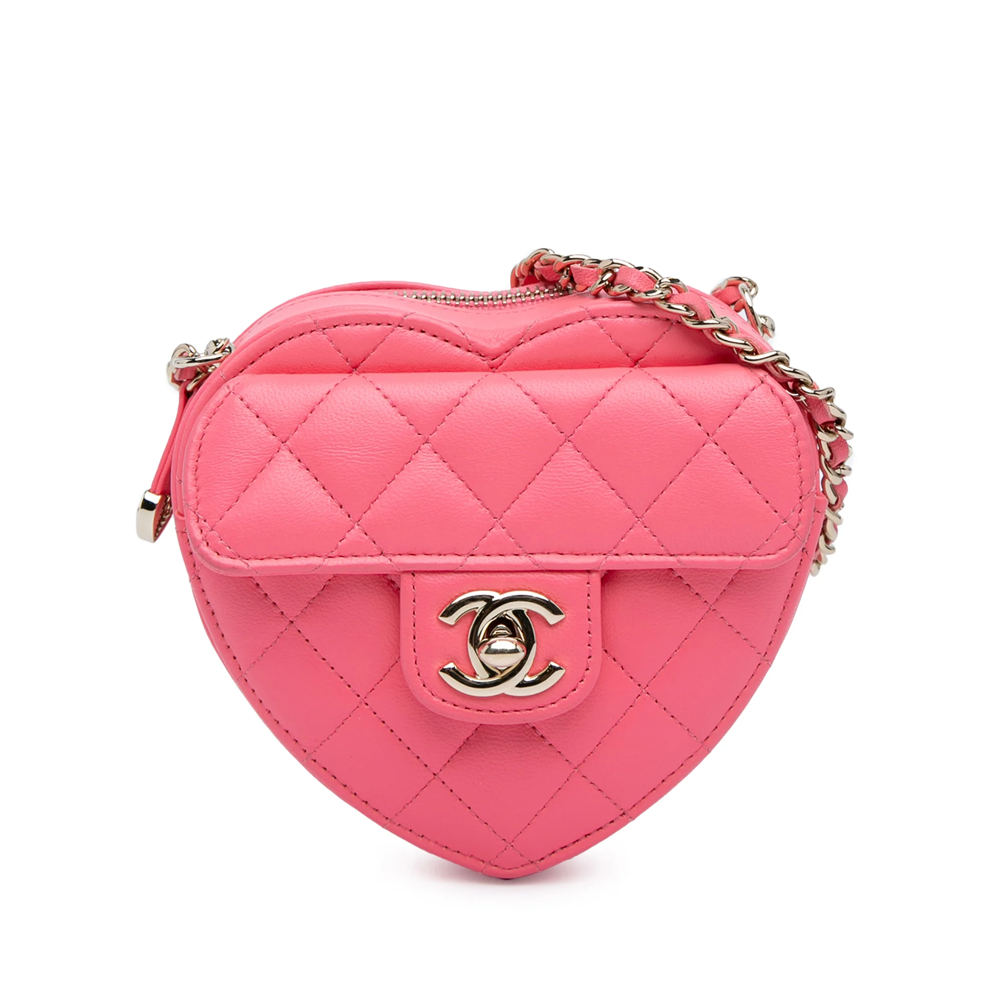 Chanel | Pre-Owned Mini Lambskin CC in Love Heart Crossbody | Pink