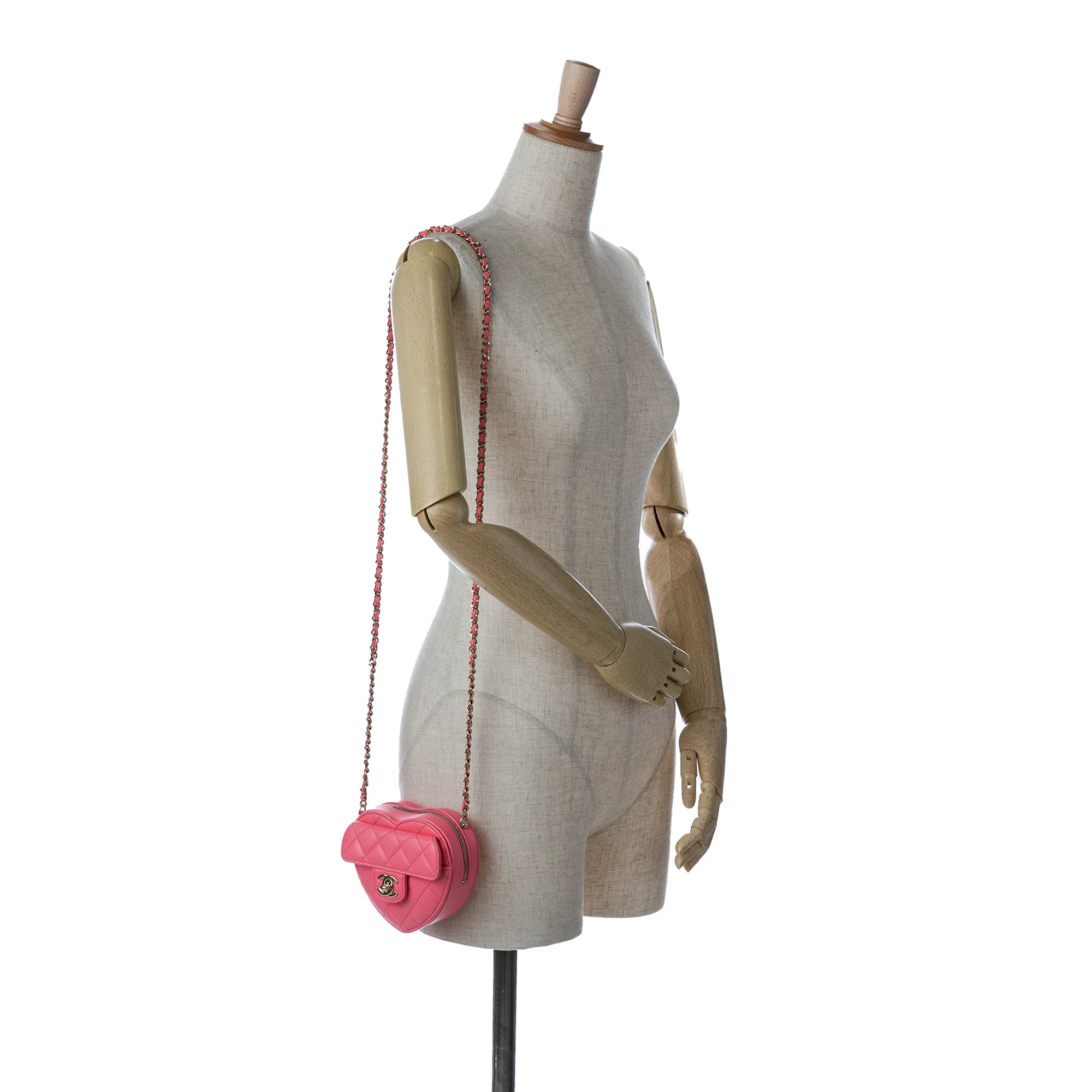 Chanel | Pre-Owned Mini Lambskin CC in Love Heart Crossbody | Pink - Image 2