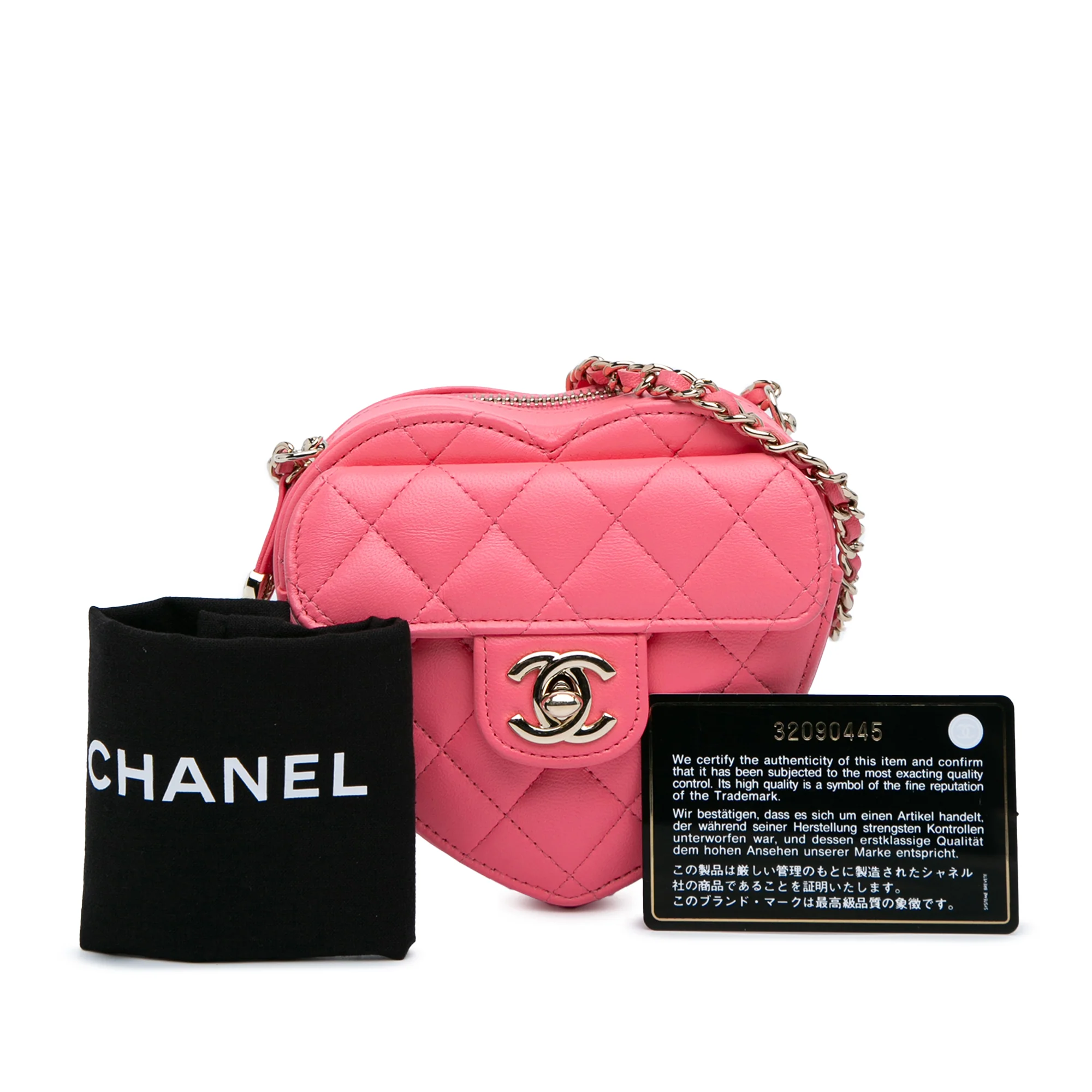 Chanel | Pre-Owned Mini Lambskin CC in Love Heart Crossbody | Pink - Image 3