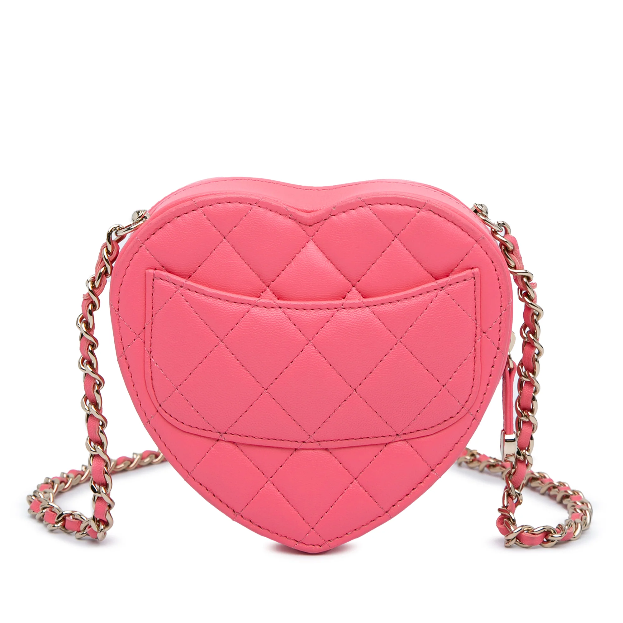 Chanel | Pre-Owned Mini Lambskin CC in Love Heart Crossbody | Pink - Image 5