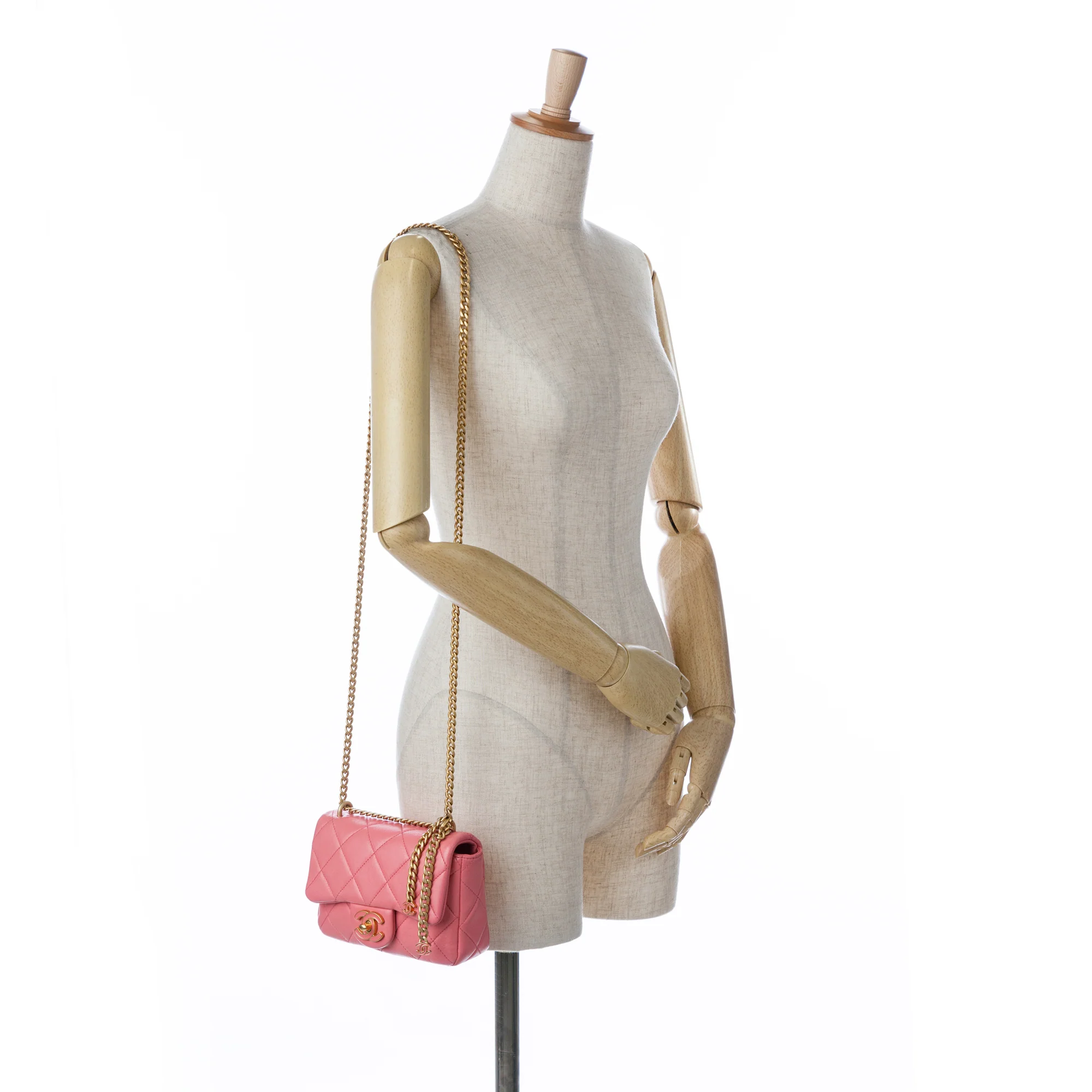 Chanel | Pre-Owned Mini Lambskin Pending CC Flap | Pink - Image 10