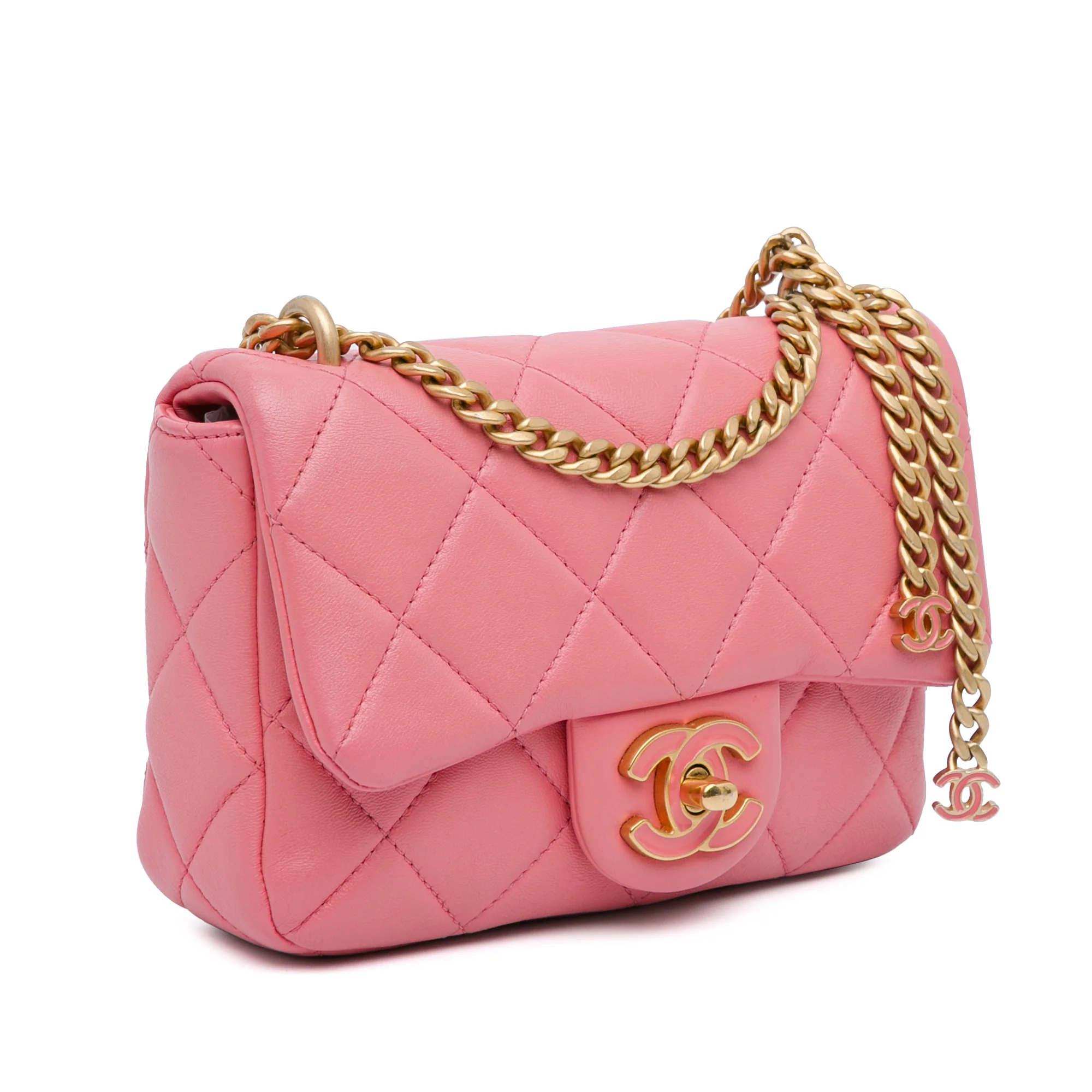 Chanel | Pre-Owned Mini Lambskin Pending CC Flap | Pink - Image 2