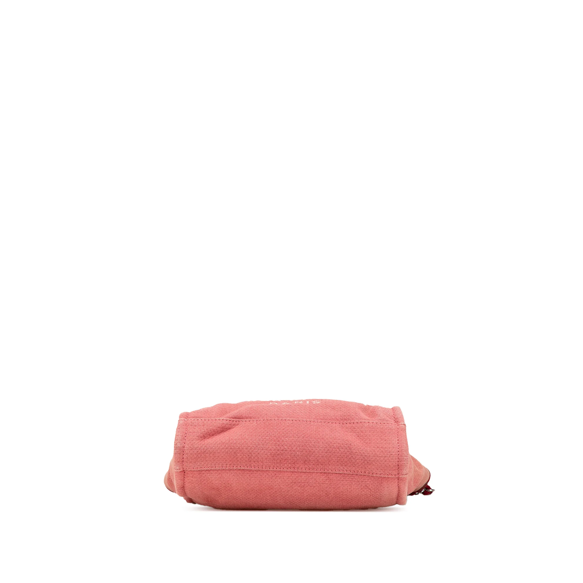 Chanel | Pre-Owned Mini Mixed Fibers Deauville Tote | Red/Dark Red - Image 3