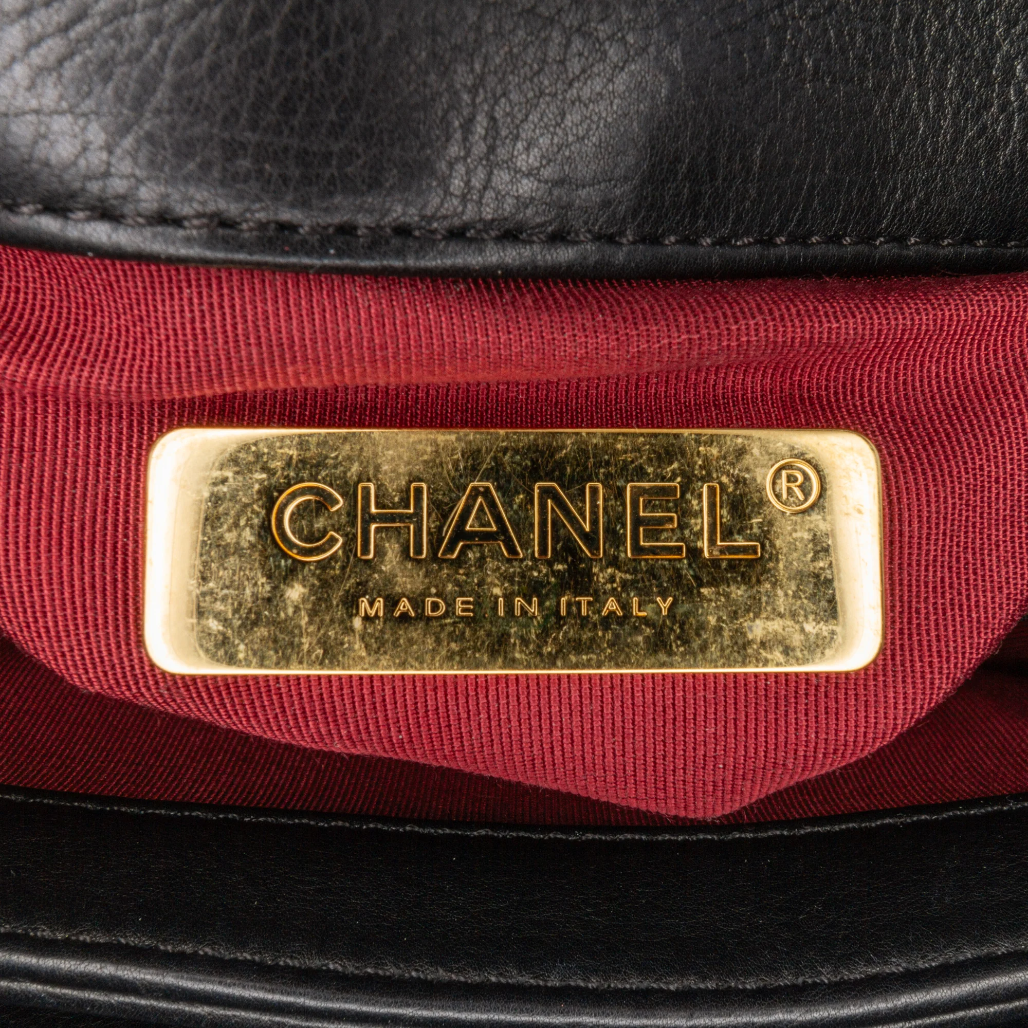 Chanel | Pre-Owned Mini Quilted Calfskin Pearl CC Accordion Flap | Black - Image 6
