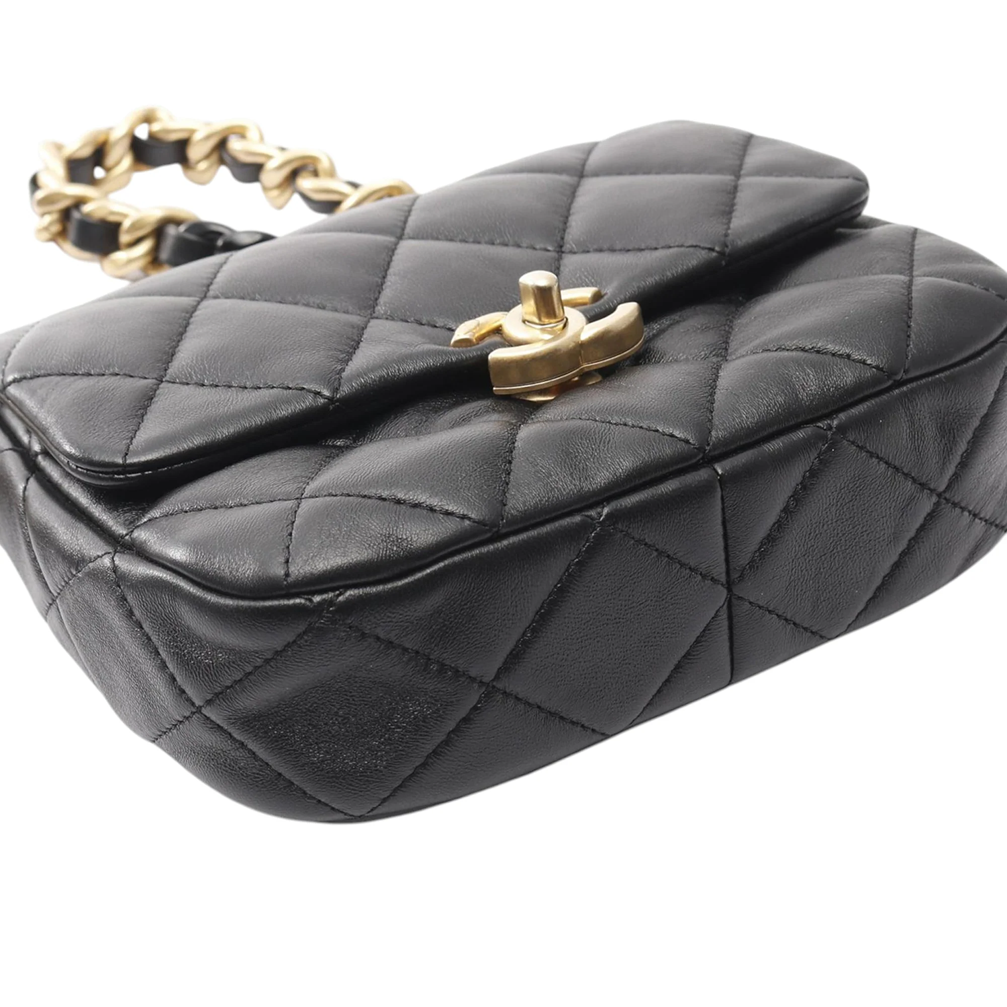 Chanel | Pre-Owned Mini Quilted Lambskin Candy Chain Flap | Black - Image 3