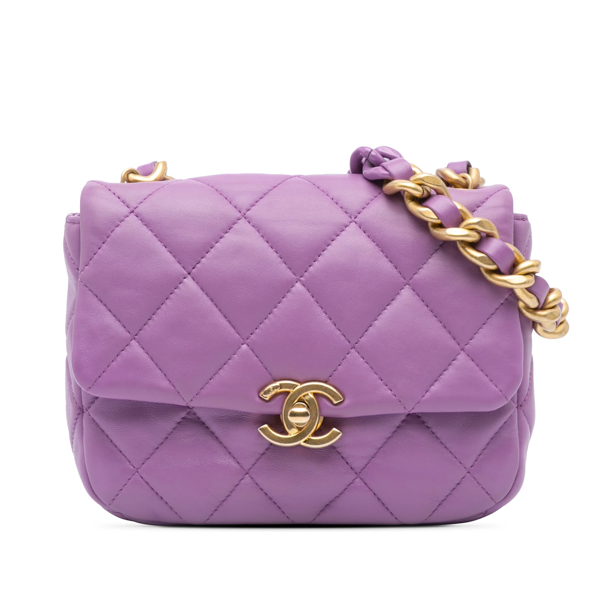 Chanel | Pre-Owned Mini Quilted Lambskin Candy Chain Flap - I | Purple