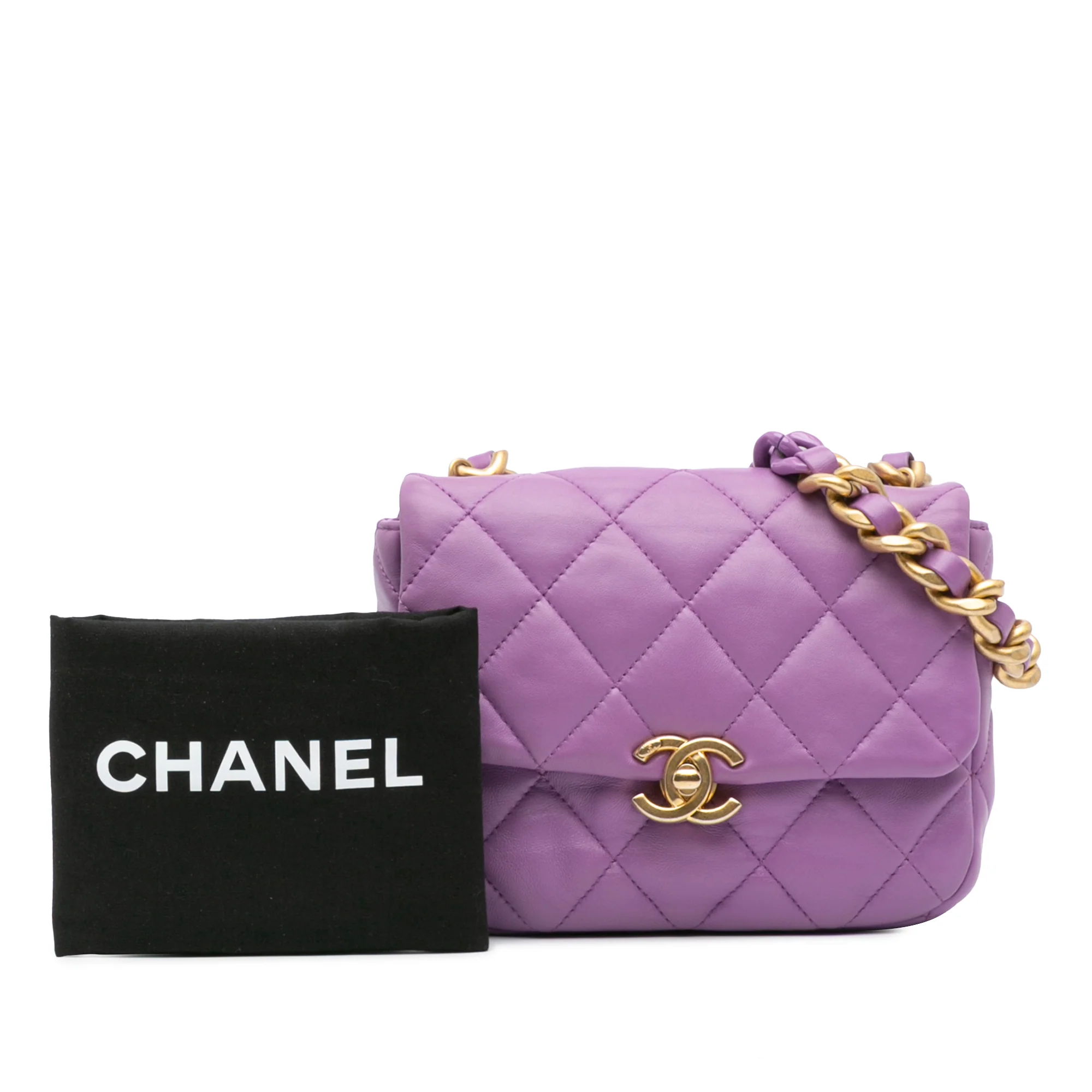 Chanel | Pre-Owned Mini Quilted Lambskin Candy Chain Flap - I | Purple - Image 2