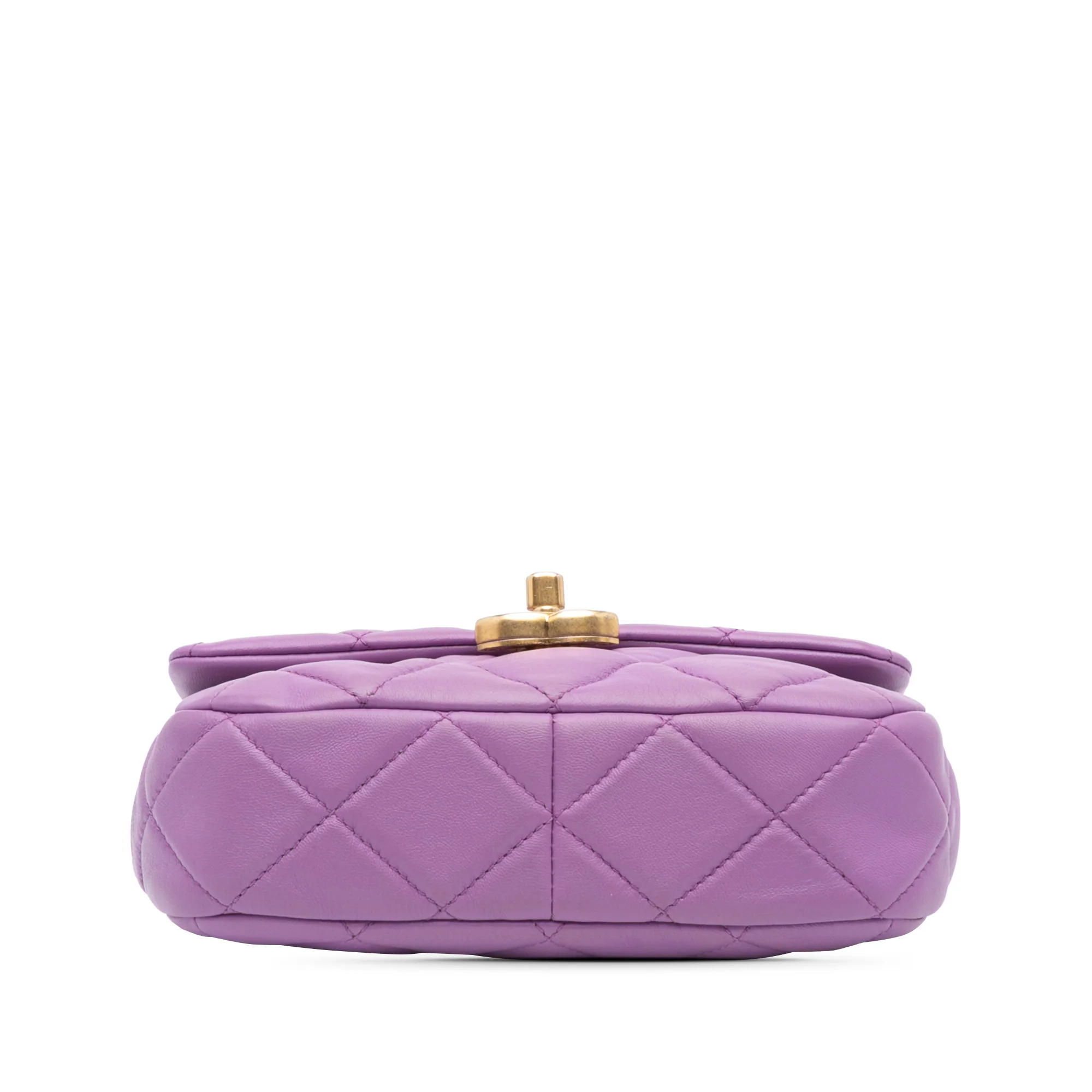 Chanel | Pre-Owned Mini Quilted Lambskin Candy Chain Flap - I | Purple - Image 4