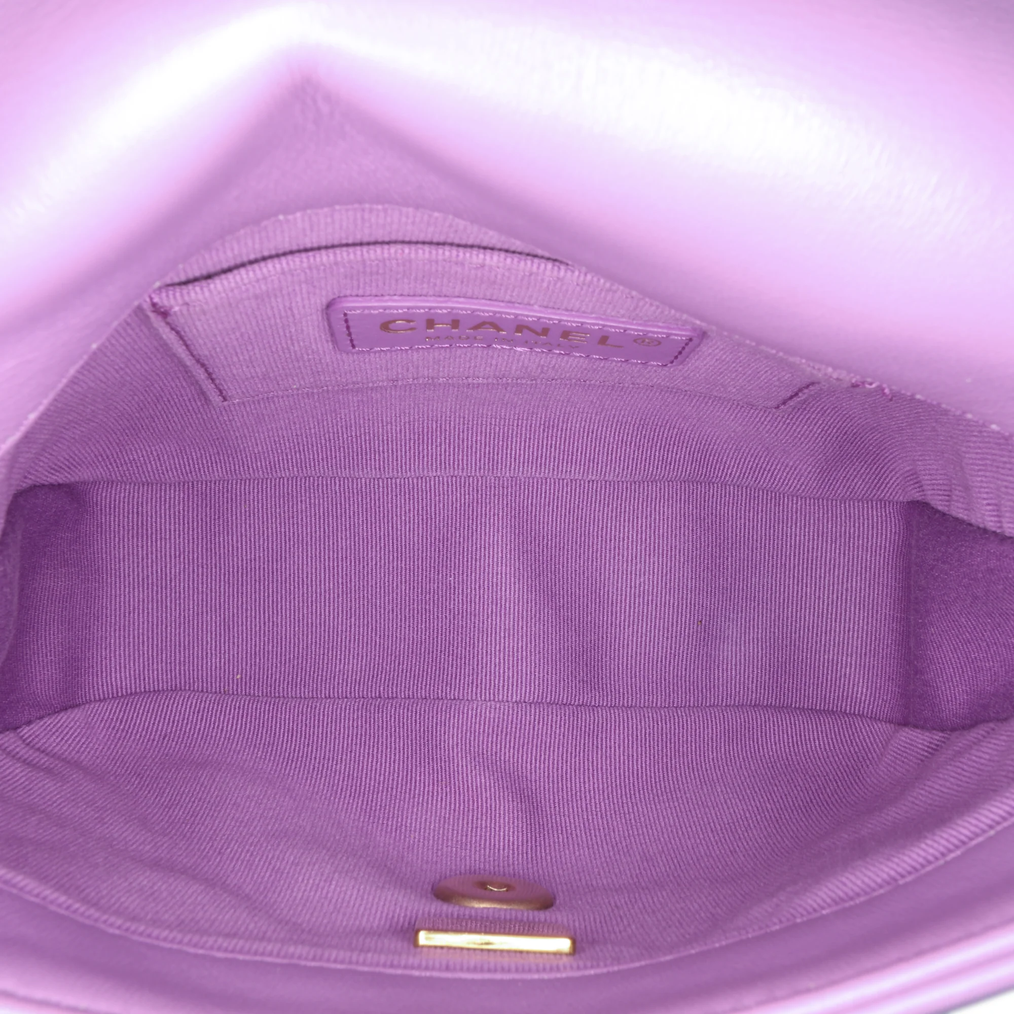 Chanel | Pre-Owned Mini Quilted Lambskin Candy Chain Flap - I | Purple - Image 5