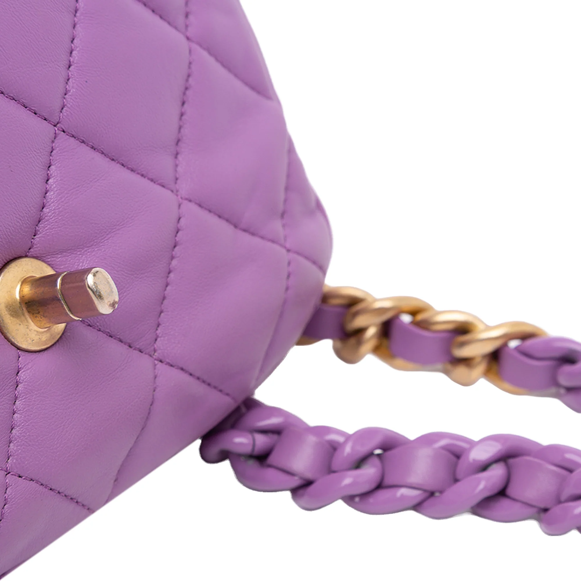 Chanel | Pre-Owned Mini Quilted Lambskin Candy Chain Flap - II | Purple - Image 10