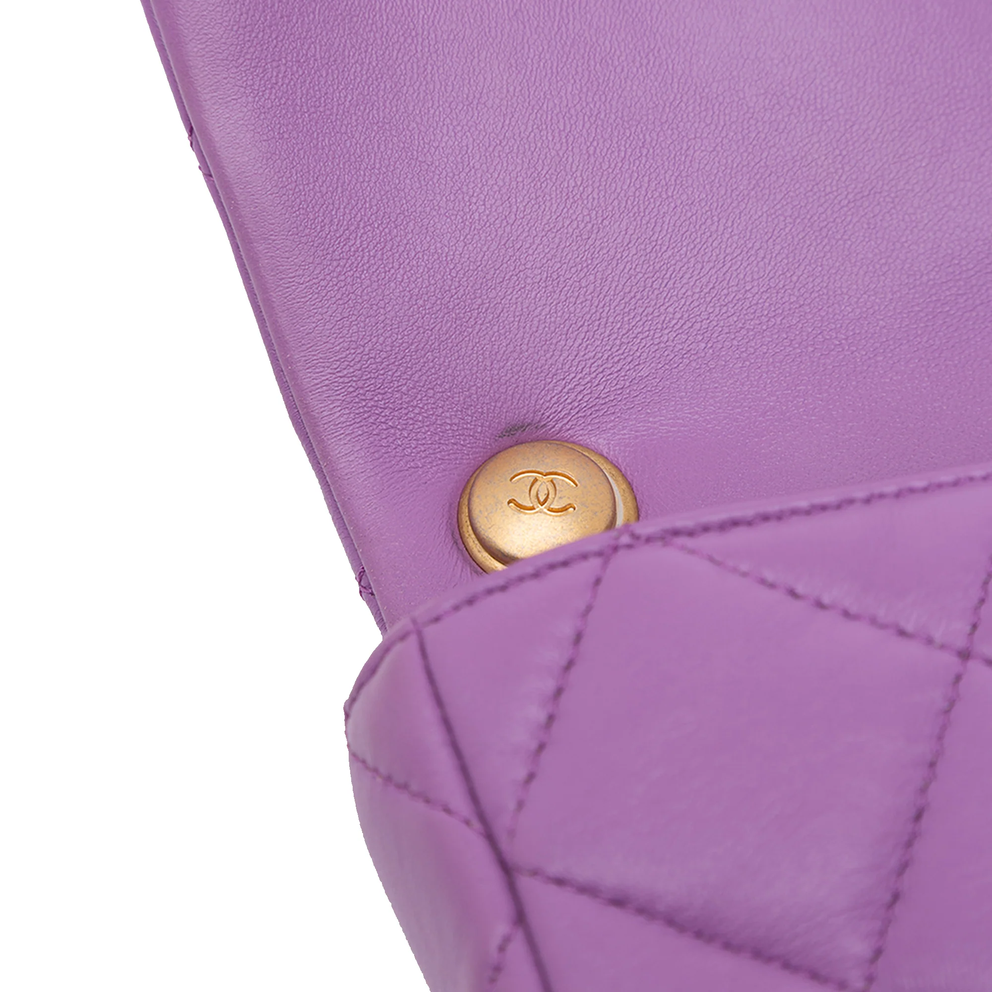 Chanel | Pre-Owned Mini Quilted Lambskin Candy Chain Flap - II | Purple - Image 11