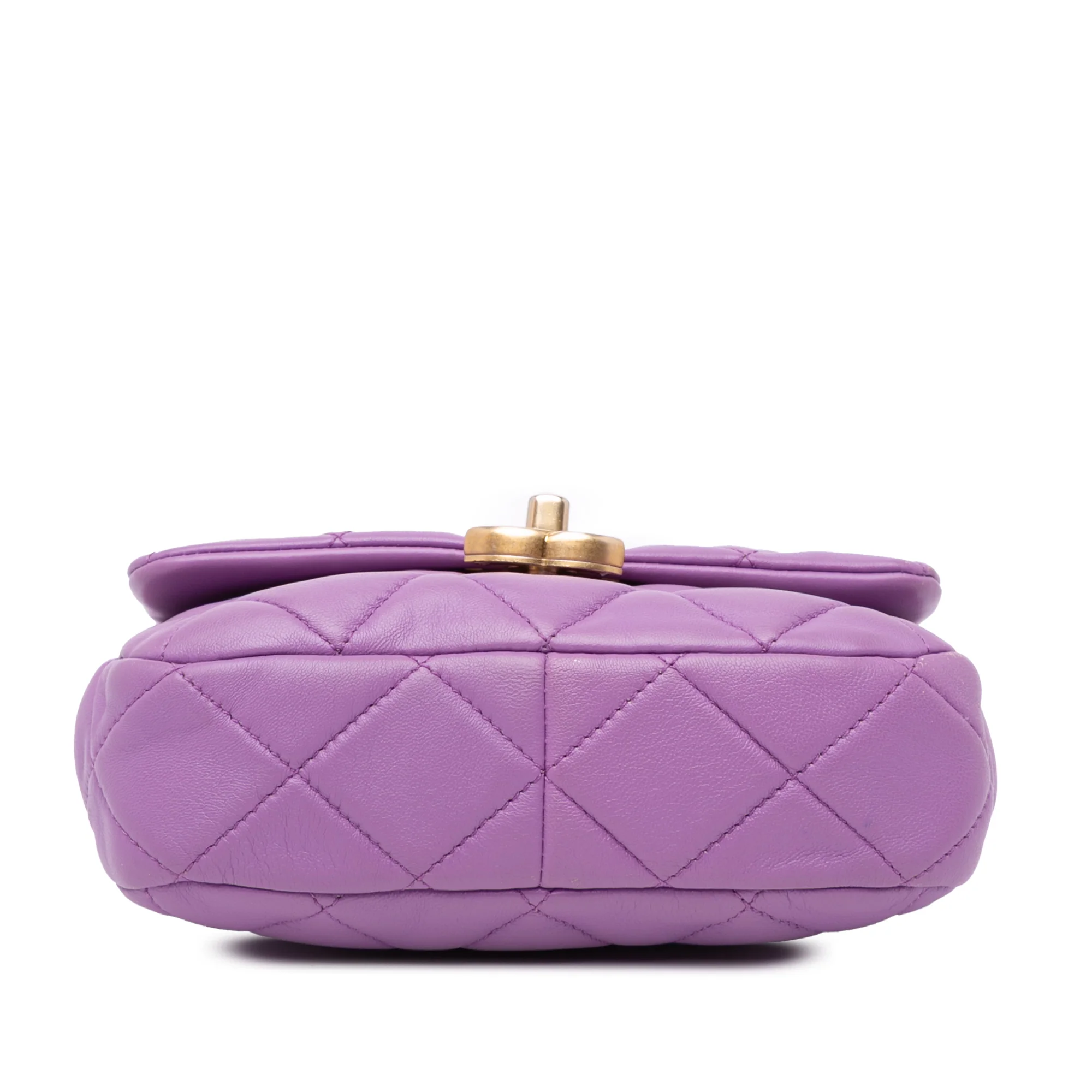 Chanel | Pre-Owned Mini Quilted Lambskin Candy Chain Flap - II | Purple - Image 5