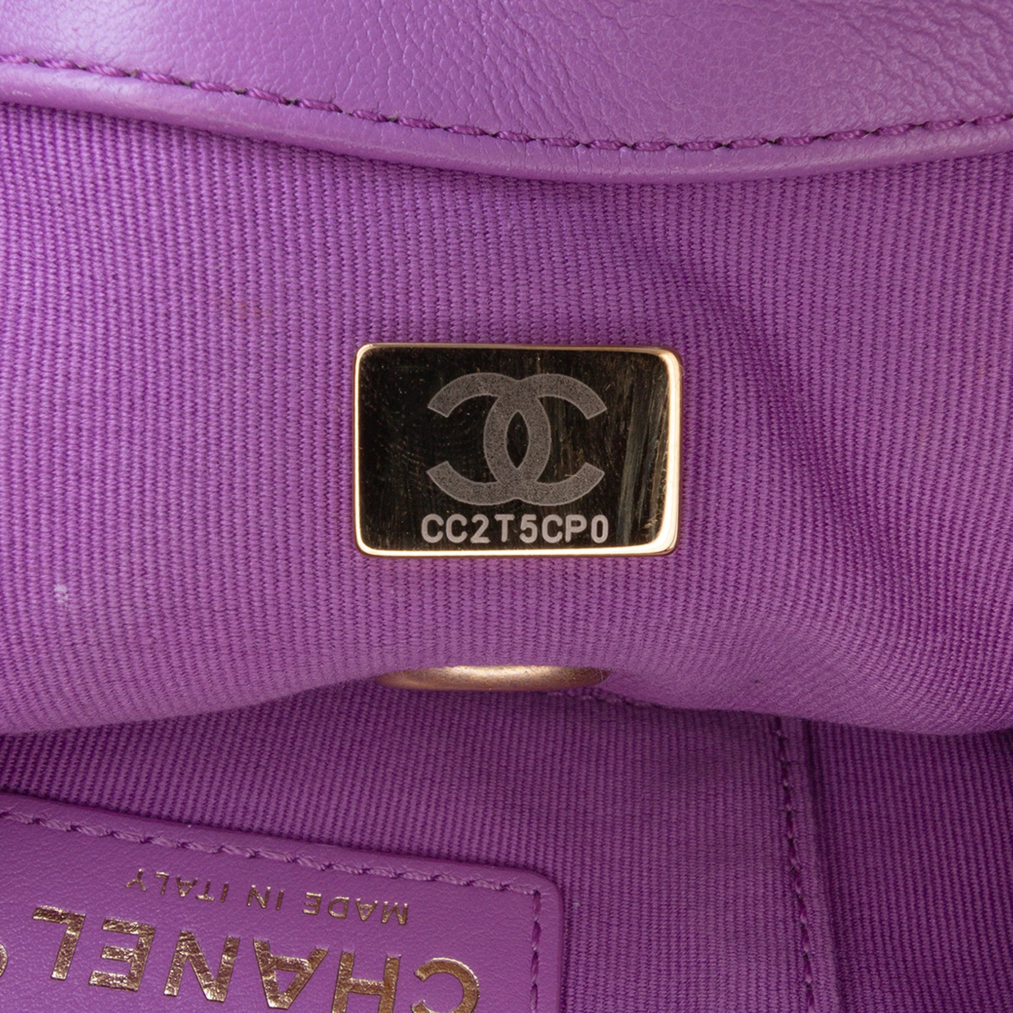 Chanel | Pre-Owned Mini Quilted Lambskin Candy Chain Flap - II | Purple - Image 8