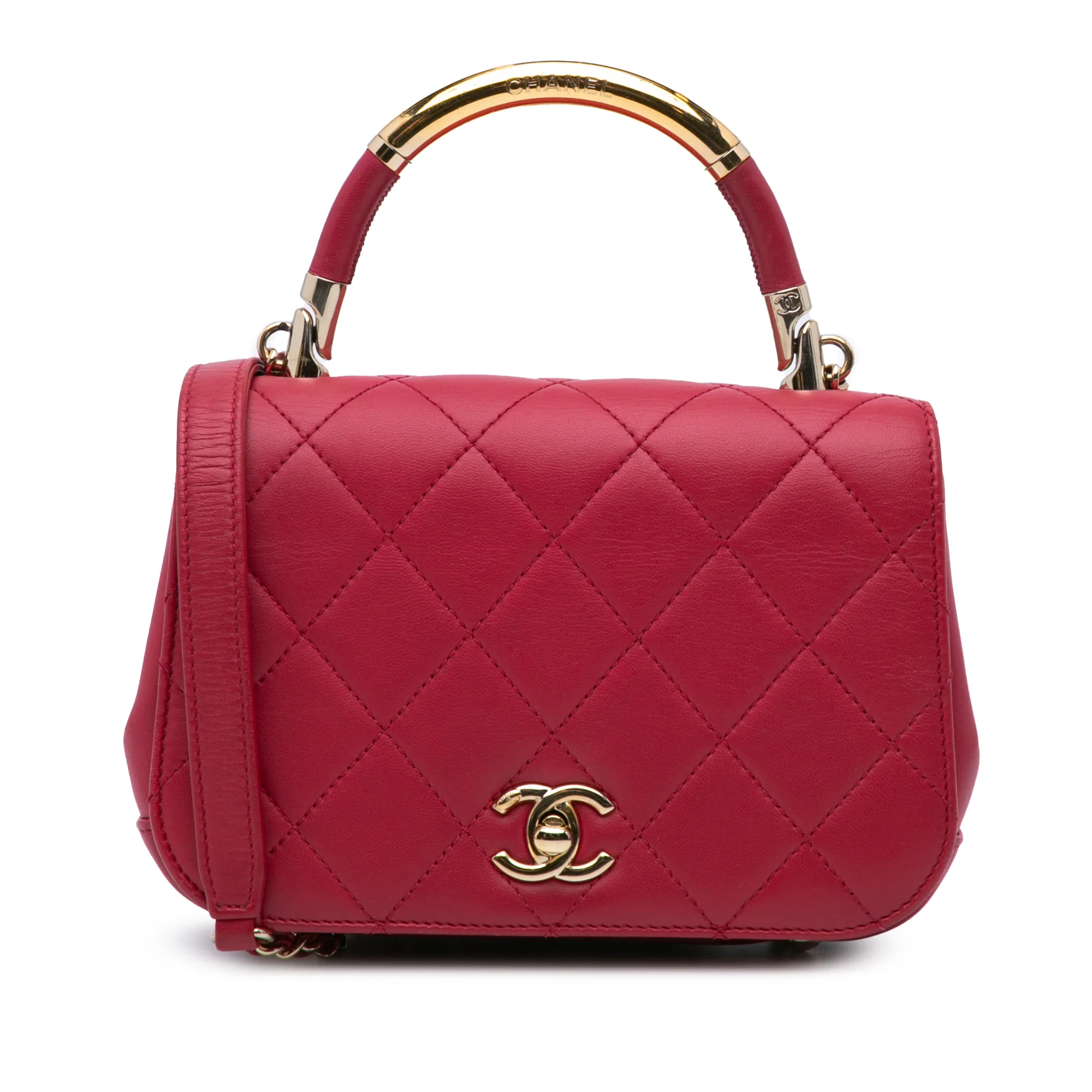 Chanel | Pre-Owned Mini Quilted Lambskin Carry Chic Flap | Pink/Dark Pink