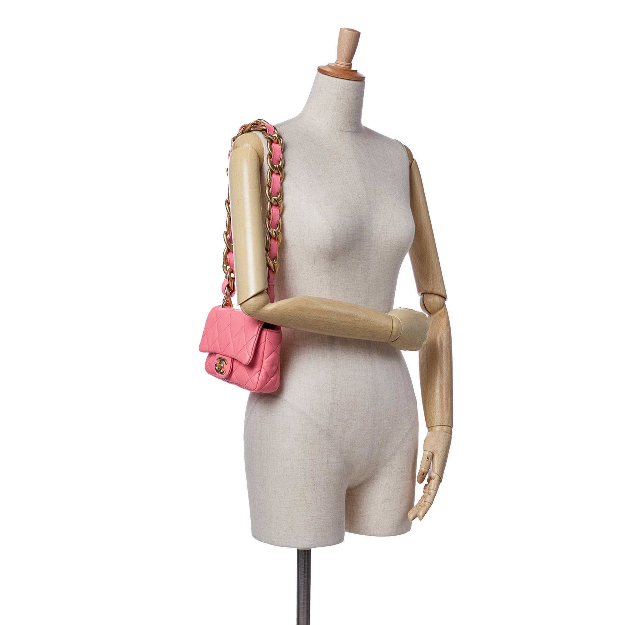 Chanel | Pre-Owned Mini Quilted Lambskin Funky Town Flap - I | Pink - Image 3