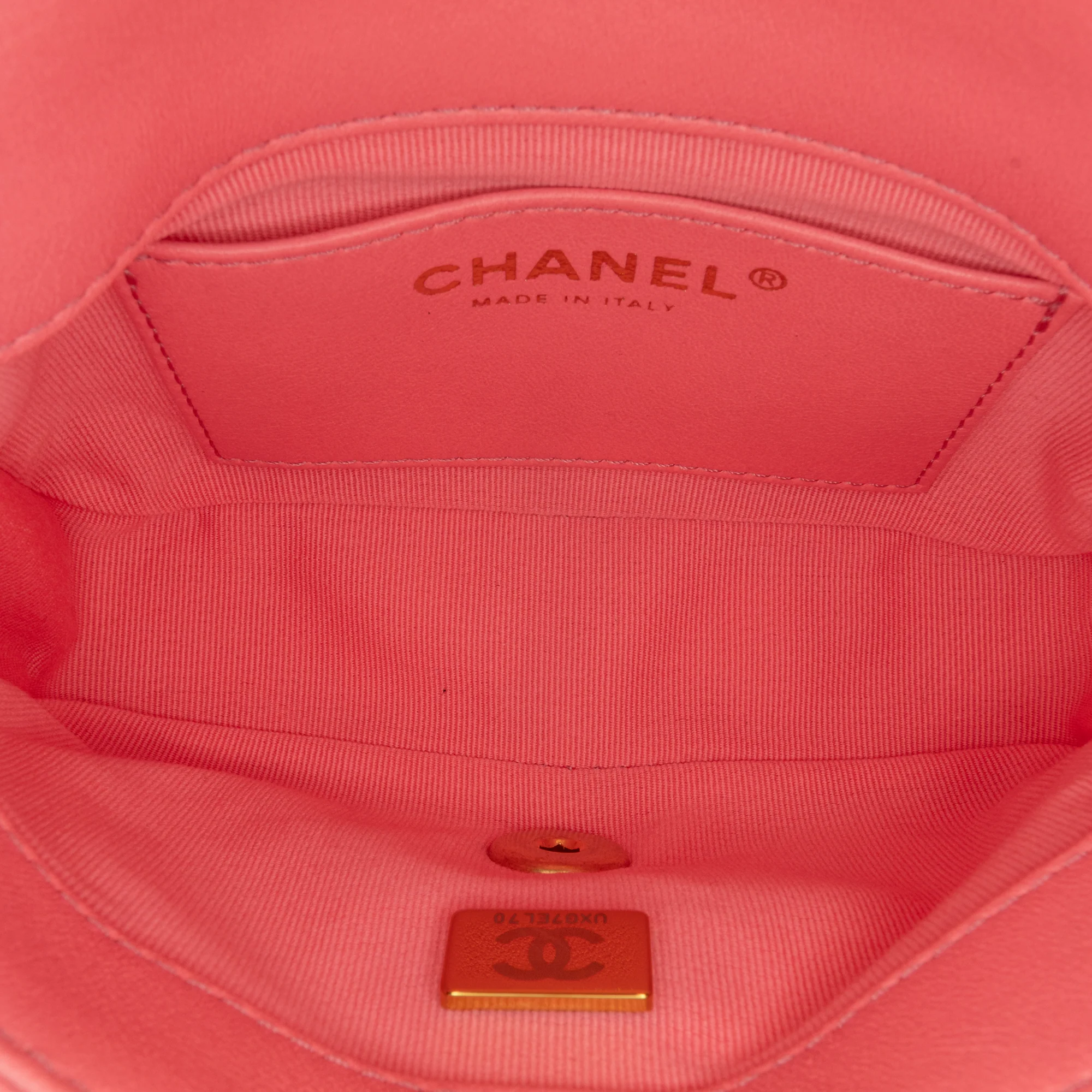 Chanel | Pre-Owned Mini Quilted Lambskin Funky Town Flap - II | Pink - Image 4
