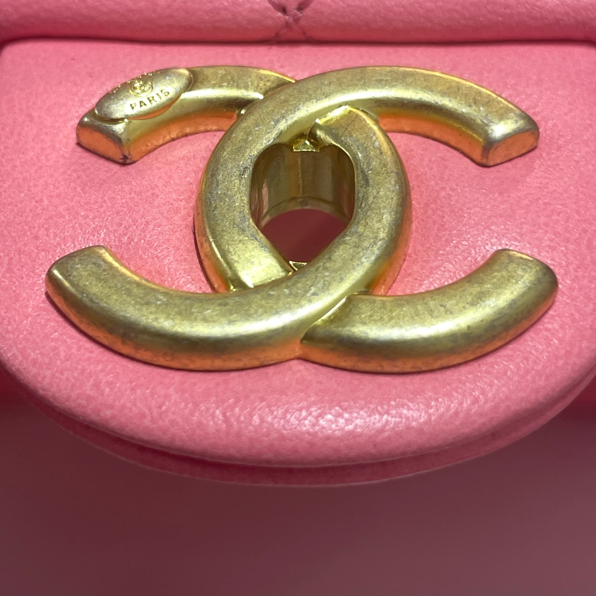 Chanel | Pre-Owned Mini Quilted Lambskin Funky Town Flap - II | Pink - Image 7