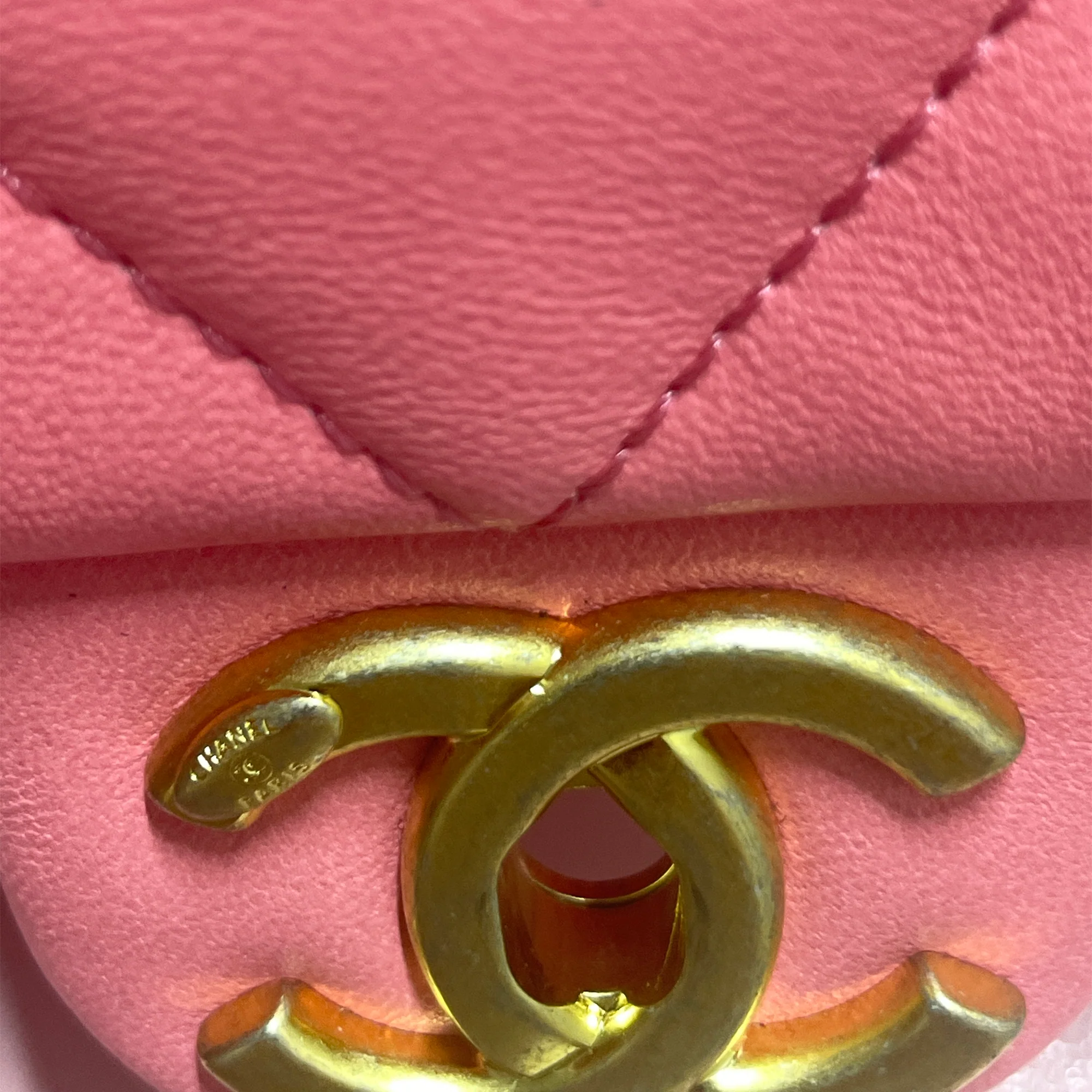 Chanel | Pre-Owned Mini Quilted Lambskin Funky Town Flap - II | Pink - Image 8
