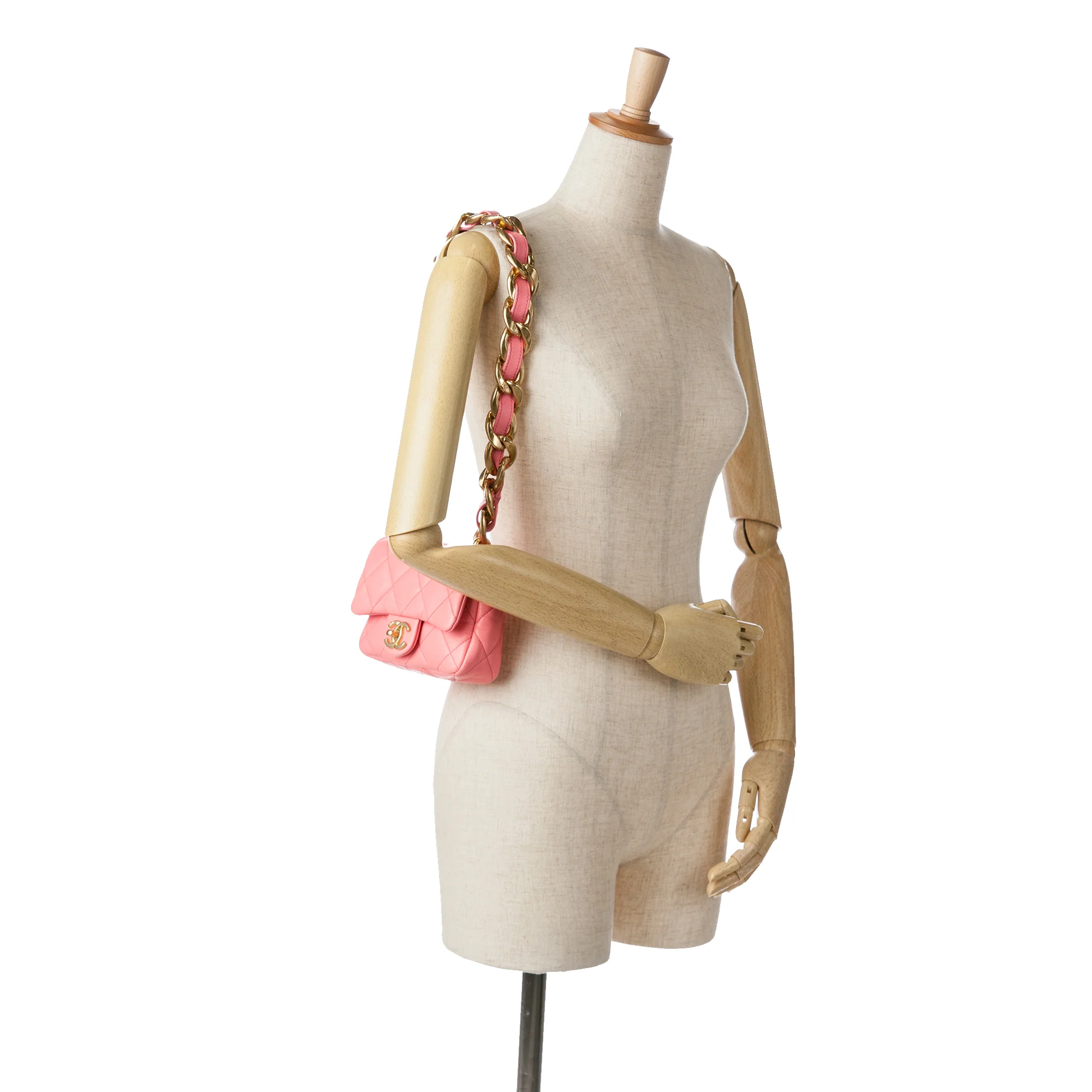 Chanel | Pre-Owned Mini Quilted Lambskin Funky Town Flap - II | Pink - Image 9