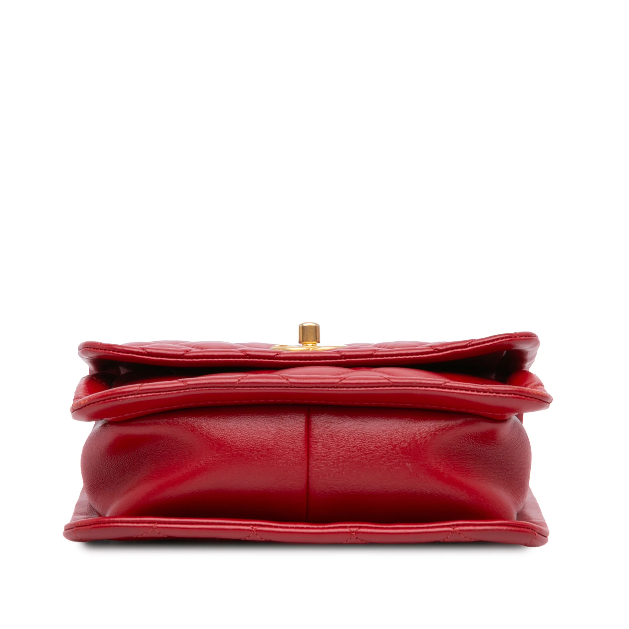Chanel | Pre-Owned Mini Quilted Lambskin Soft Square Flap | Red - Image 4