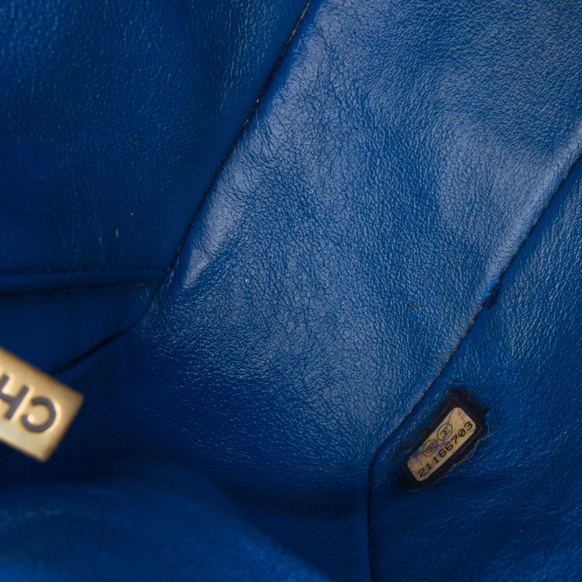 Chanel | Pre-Owned Mini Rectangular Chevron Lambskin Flap | Blue - Image 10