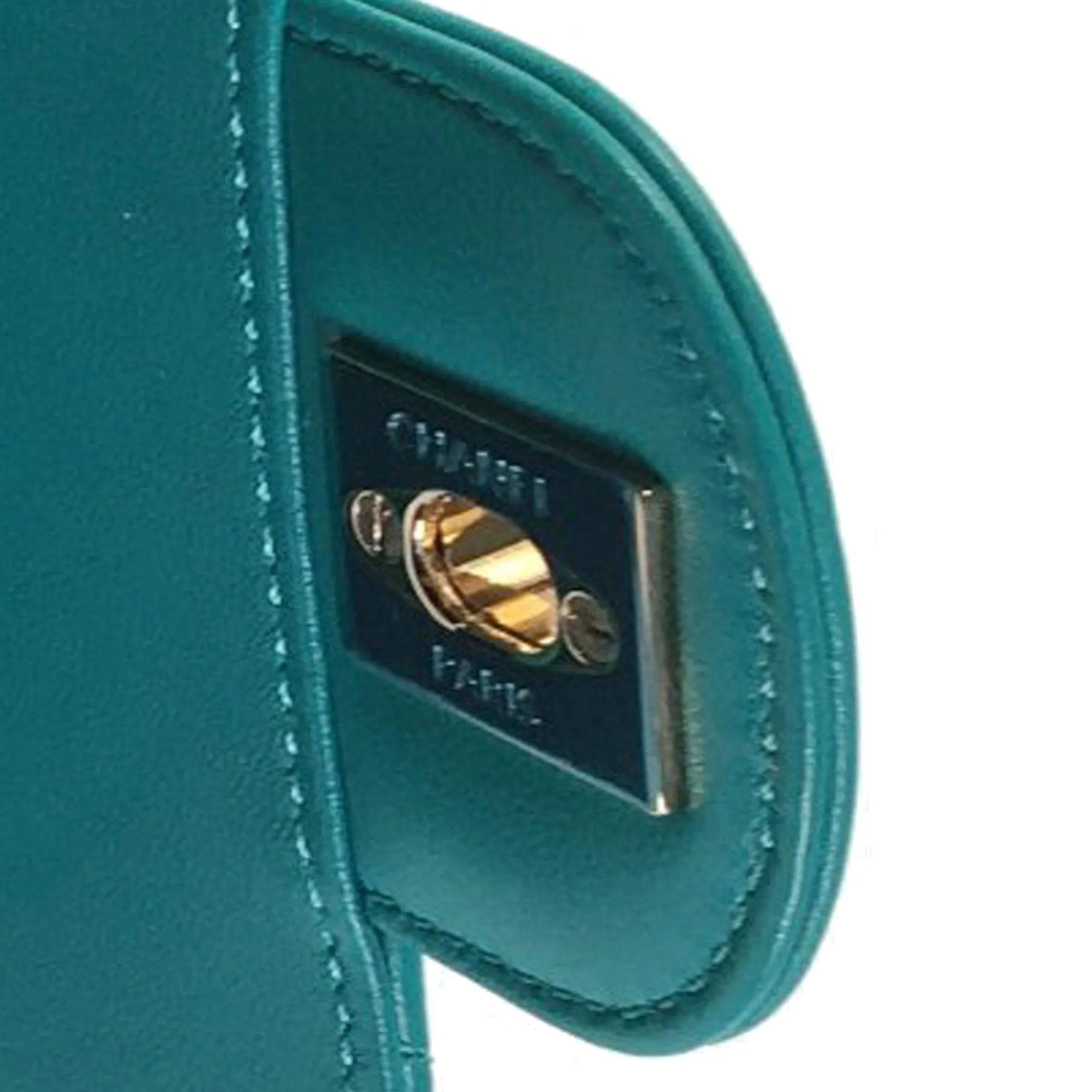 Chanel | Pre-Owned Mini Rectangular Chevron Lambskin Single Flap | Green - Image 18