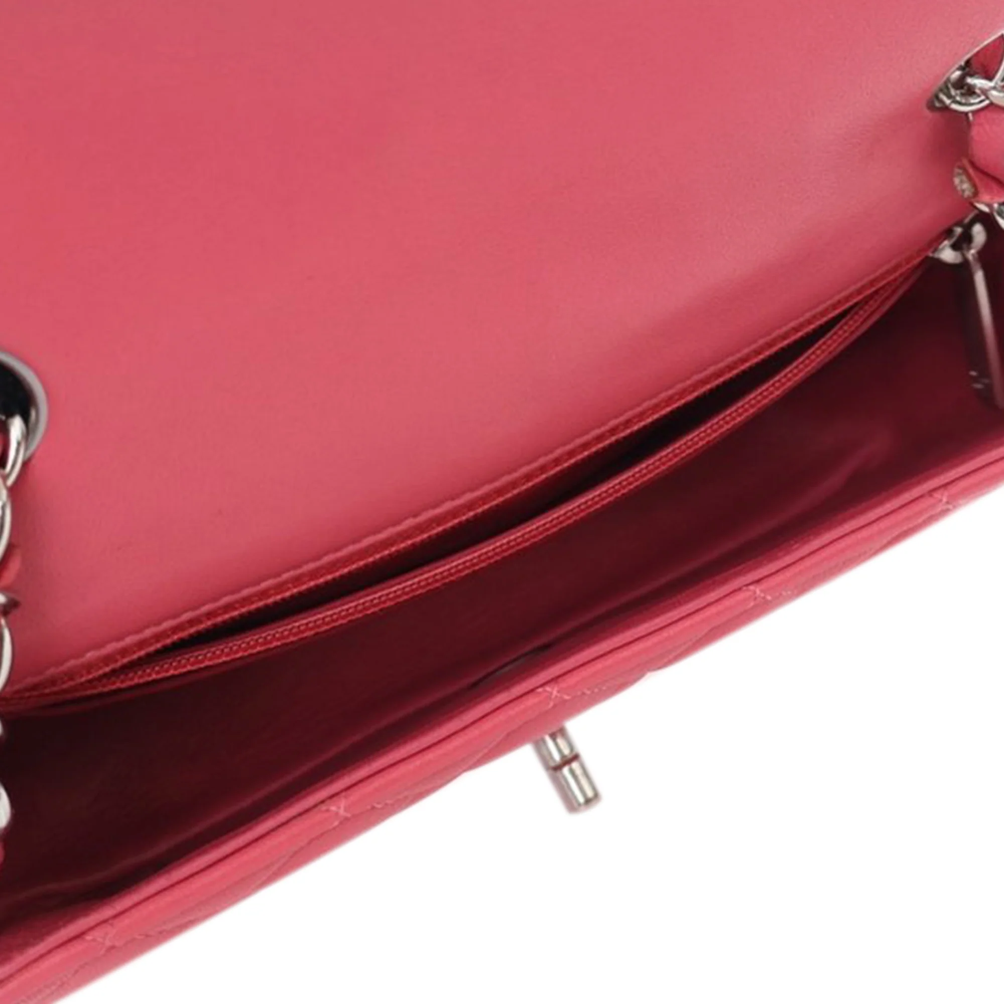 Chanel | Pre-Owned Mini Rectangular Classic Lambskin Single Flap | Pink - Image 6