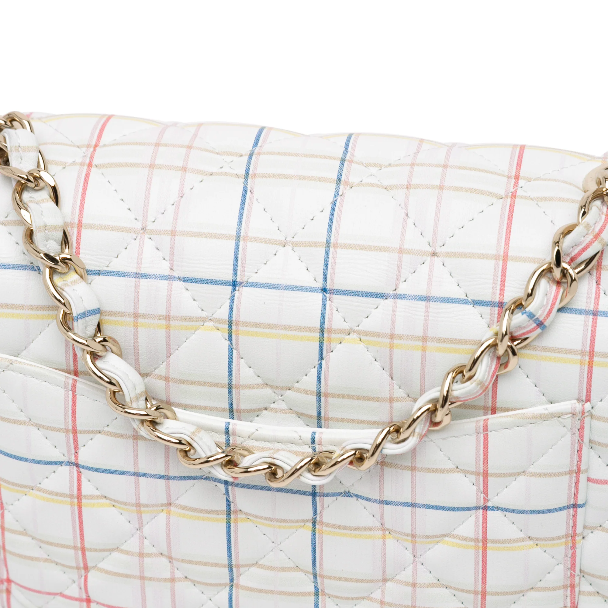Chanel | Pre-Owned Mini Rectangular Classic Printed Calfskin Single Flap | White - Image 11