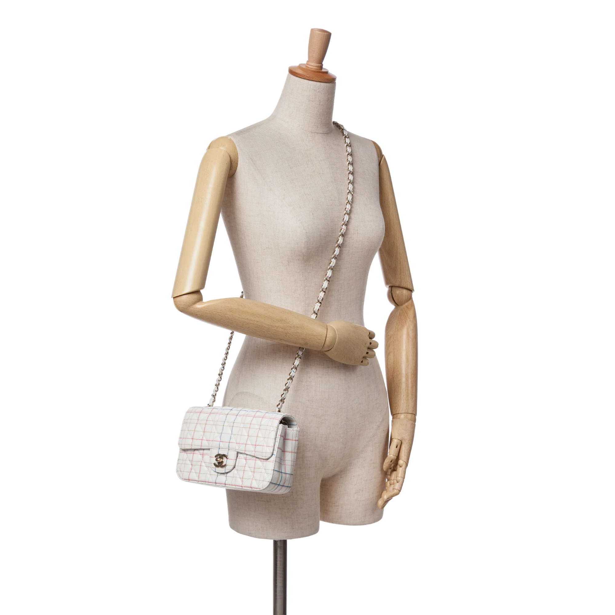 Chanel | Pre-Owned Mini Rectangular Classic Printed Calfskin Single Flap | White - Image 2