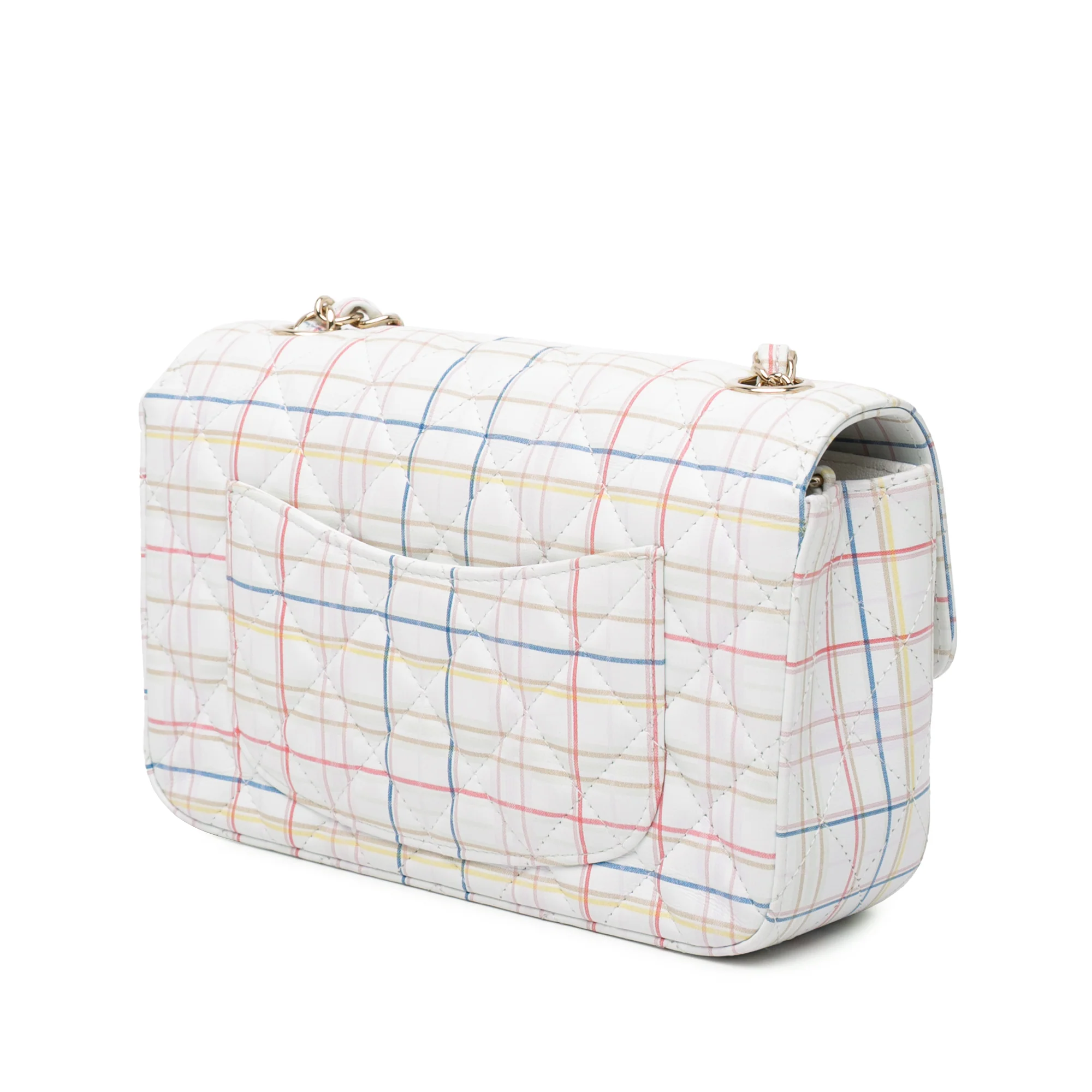 Chanel | Pre-Owned Mini Rectangular Classic Printed Calfskin Single Flap | White - Image 4