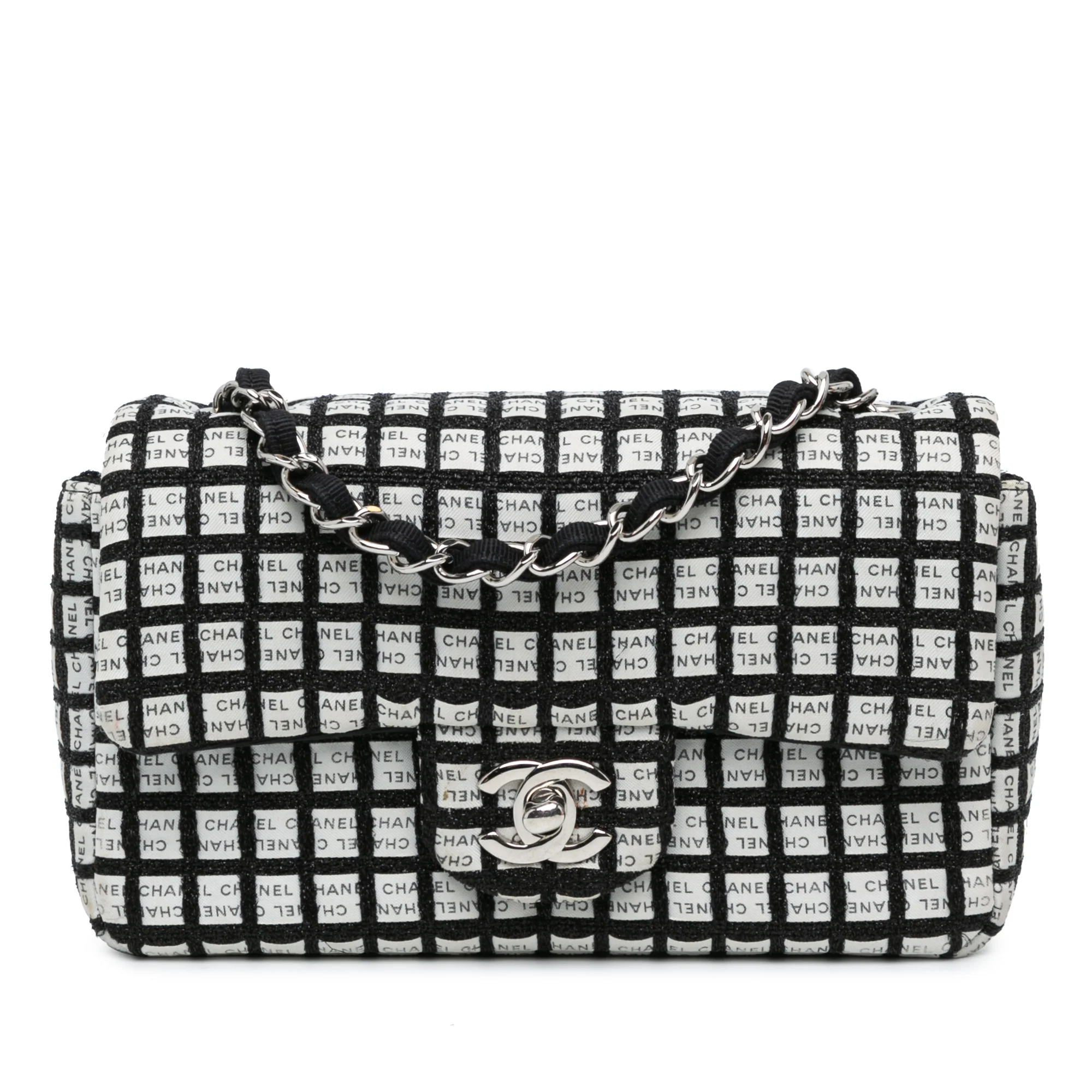 Chanel | Pre-Owned Mini Rectangular Classic Ribbon Tweed Single Flap | White/Off White