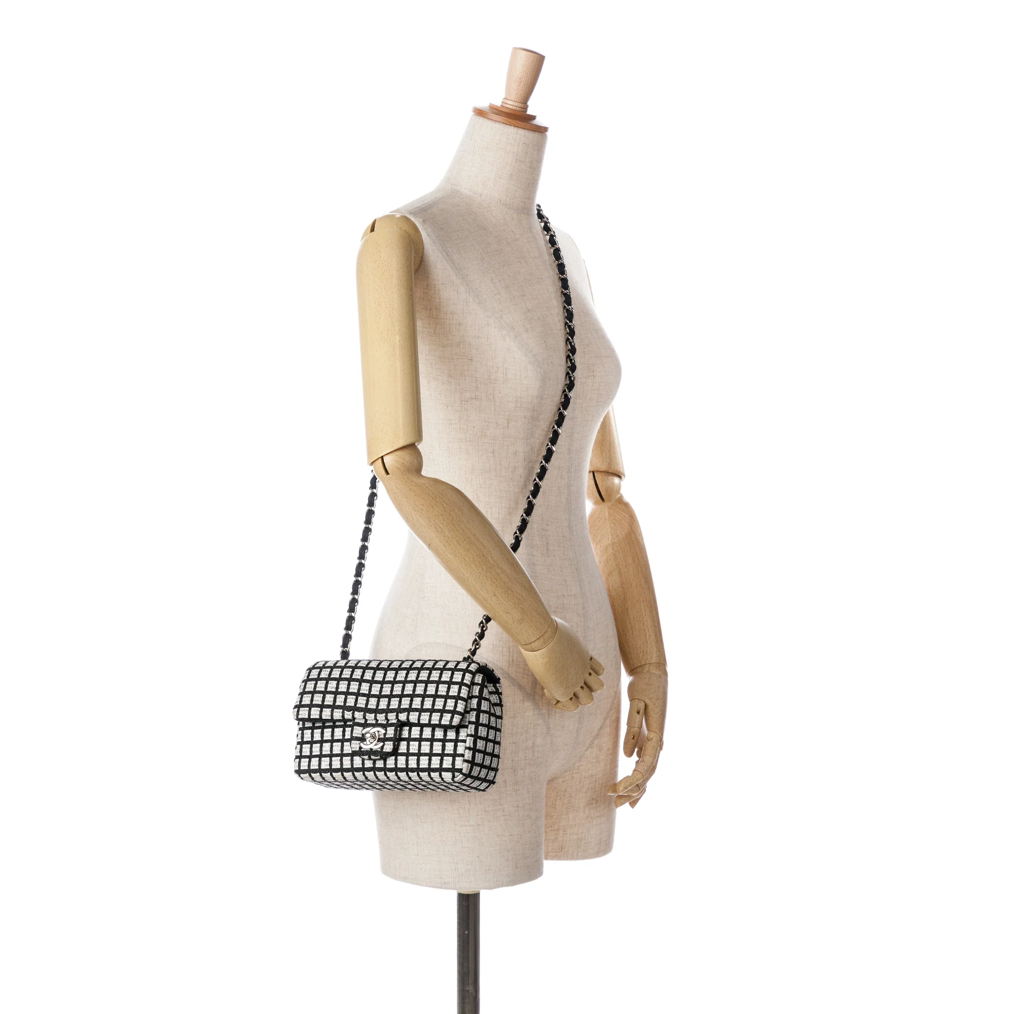 Chanel | Pre-Owned Mini Rectangular Classic Ribbon Tweed Single Flap | White/Off White - Image 9