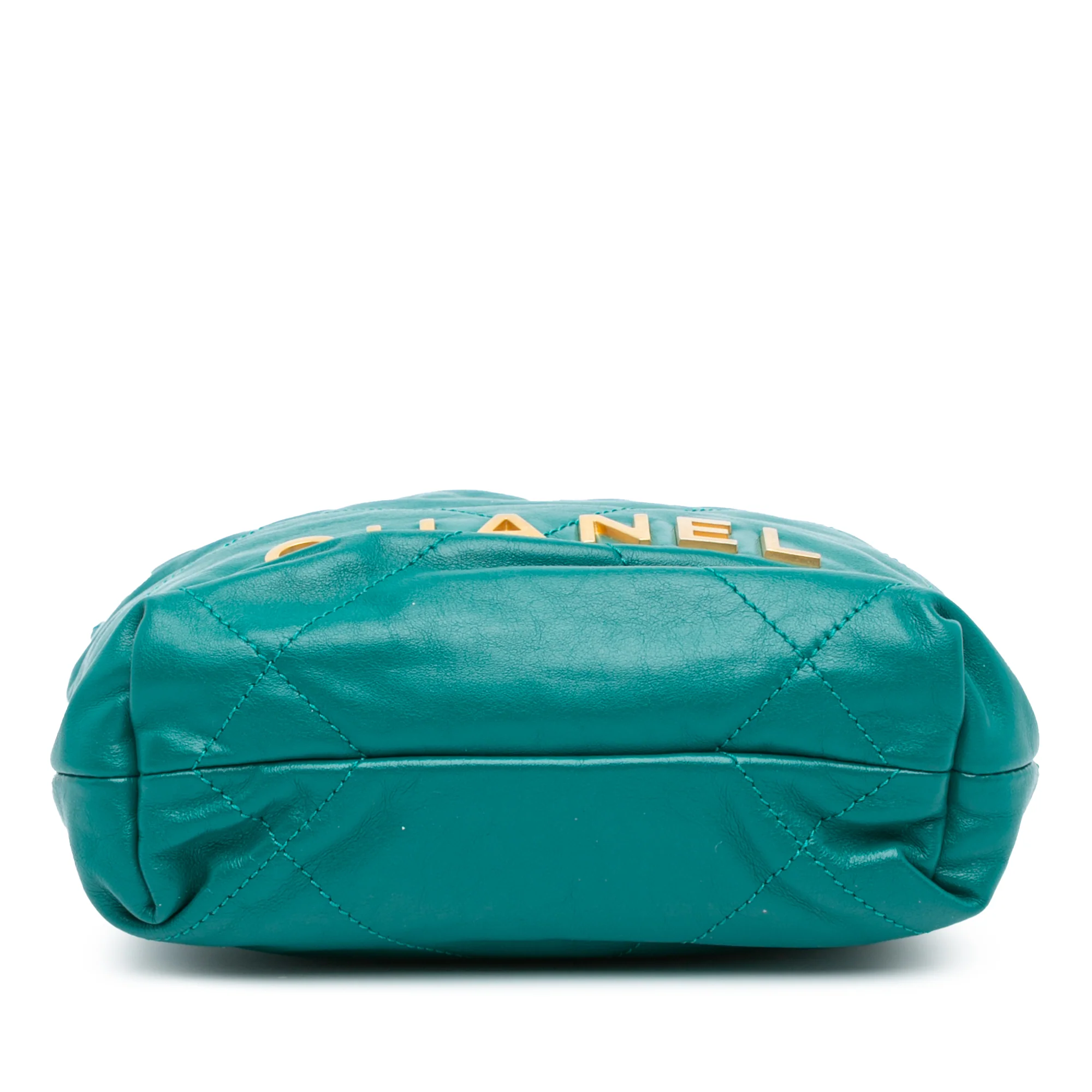 Chanel | Pre-Owned Mini Shiny Calfskin 22 Handbag | Green - Image 3