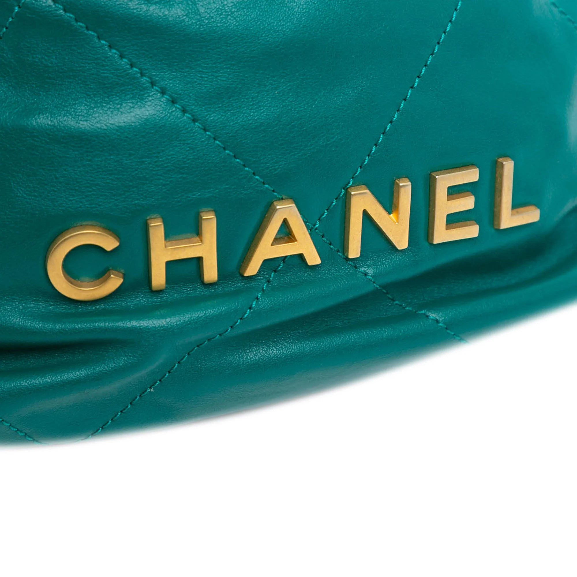 Chanel | Pre-Owned Mini Shiny Calfskin 22 Handbag | Green - Image 7