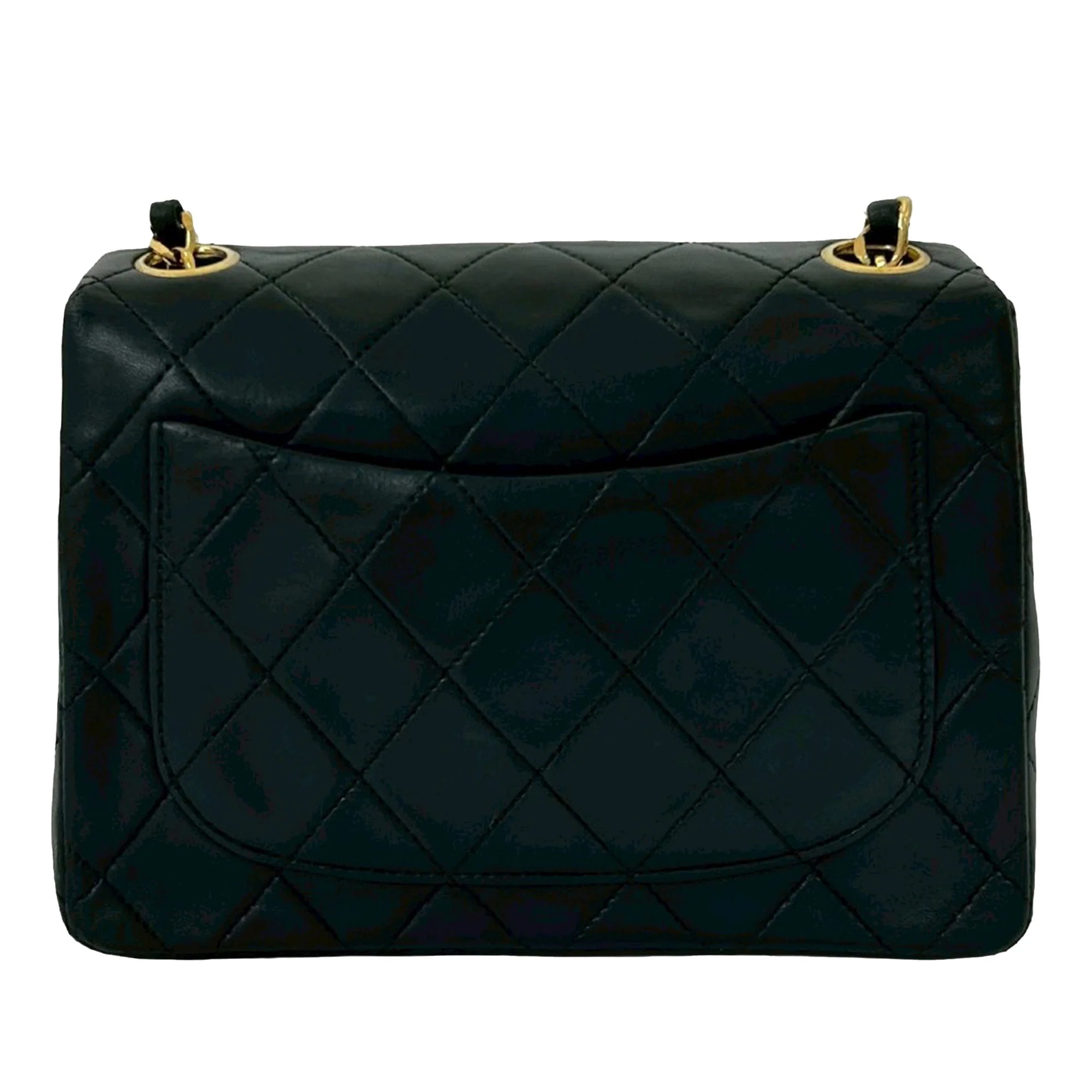 Chanel | Pre-Owned Mini Square Classic Lambskin Single Flap | Black - Image 8