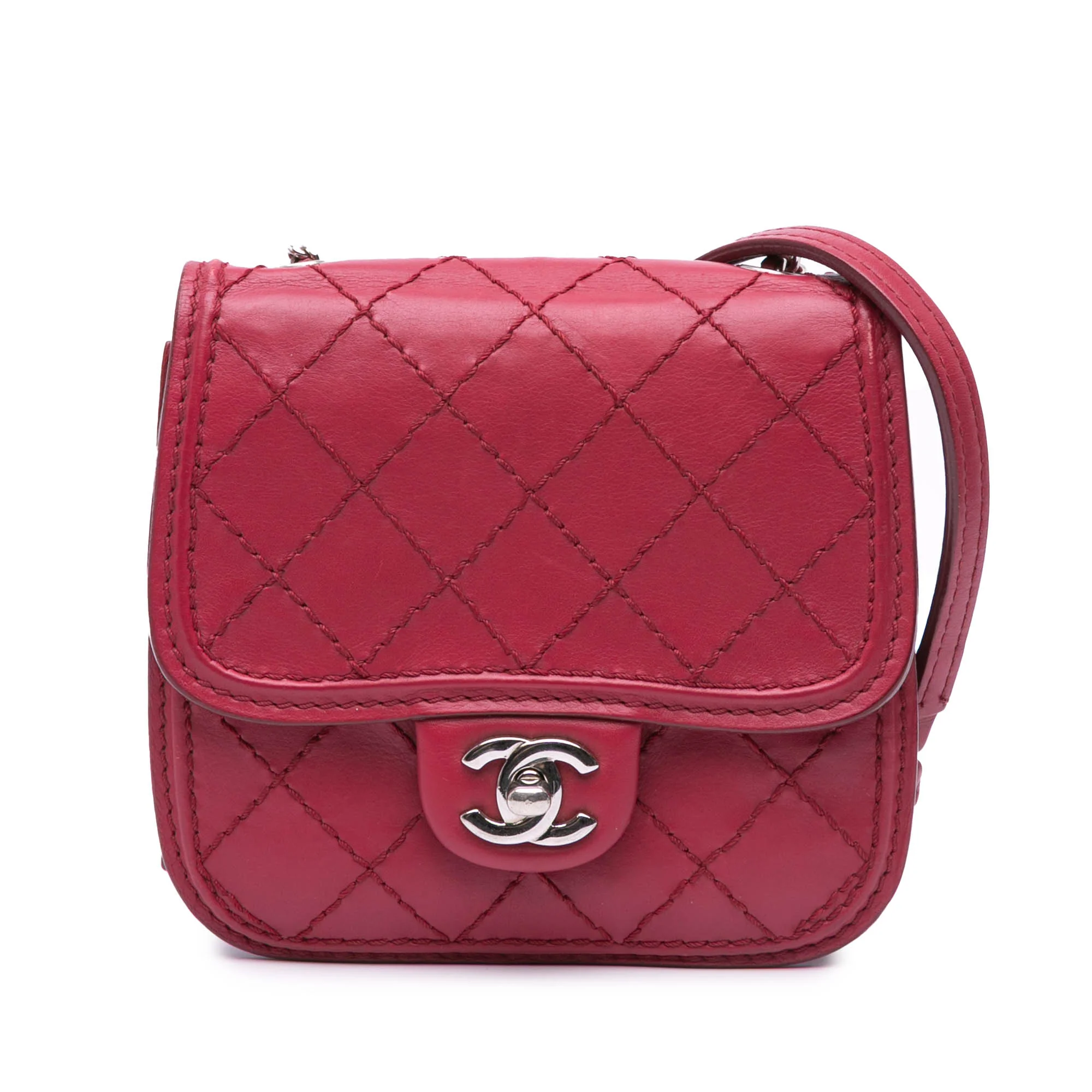 Chanel | Pre-Owned Mini Stitched Calfskin Citizen Flap | Pink/Dark Pink