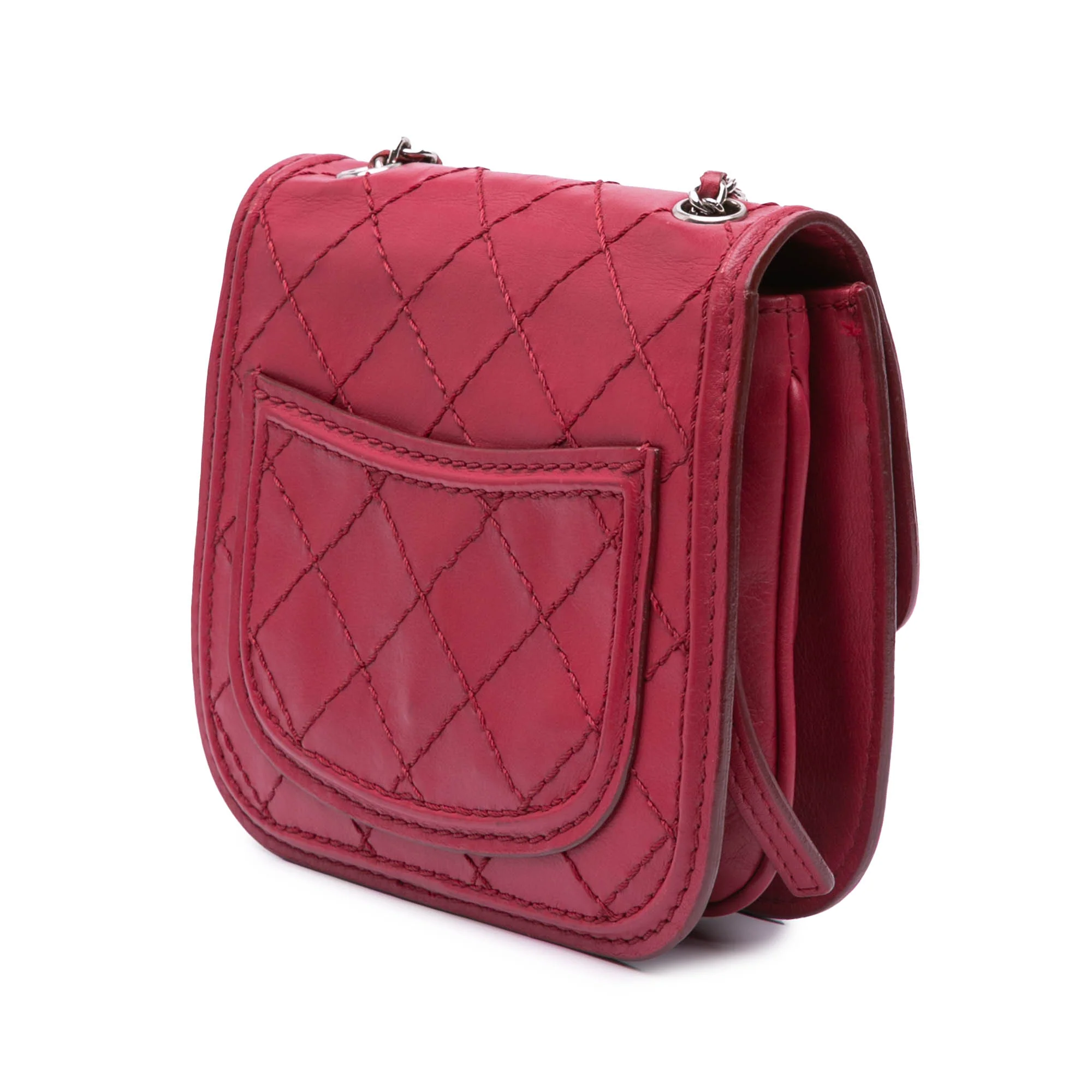 Chanel | Pre-Owned Mini Stitched Calfskin Citizen Flap | Pink/Dark Pink - Image 2