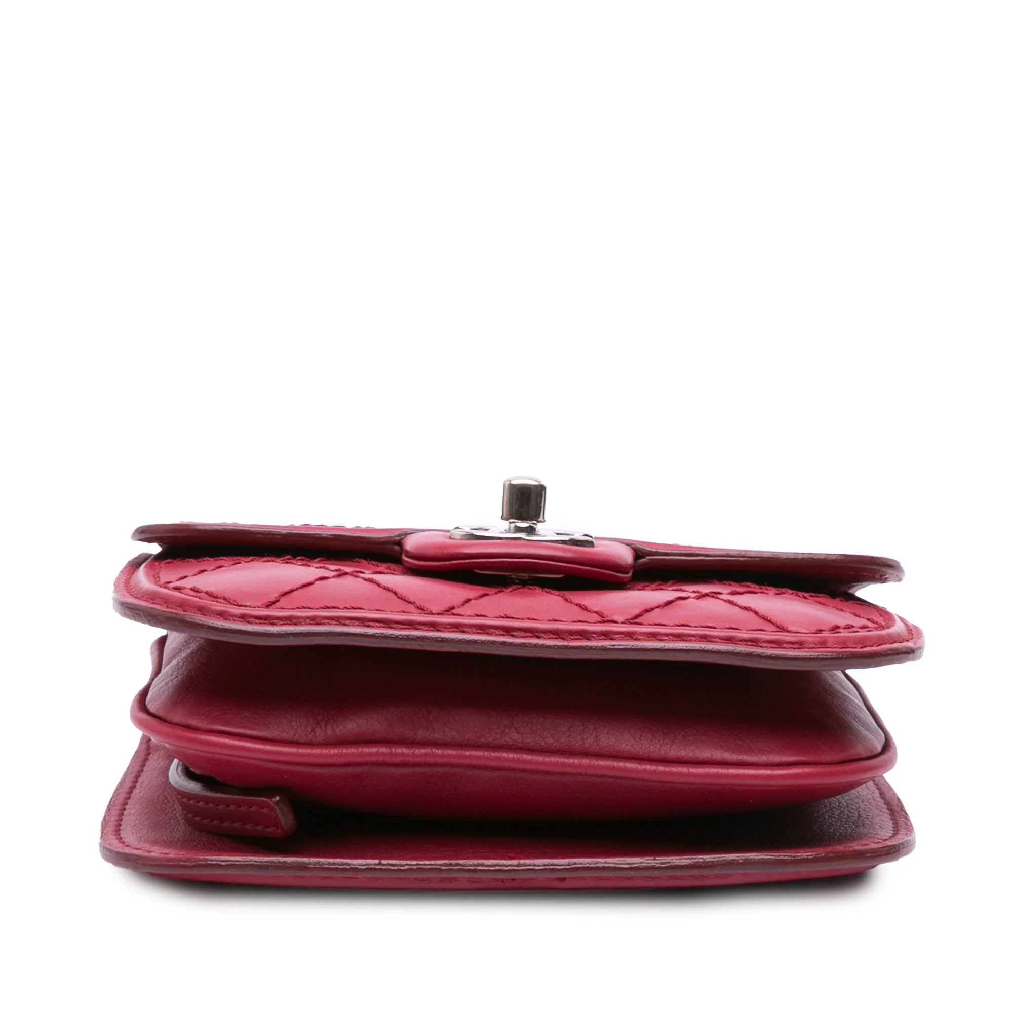 Chanel | Pre-Owned Mini Stitched Calfskin Citizen Flap | Pink/Dark Pink - Image 3