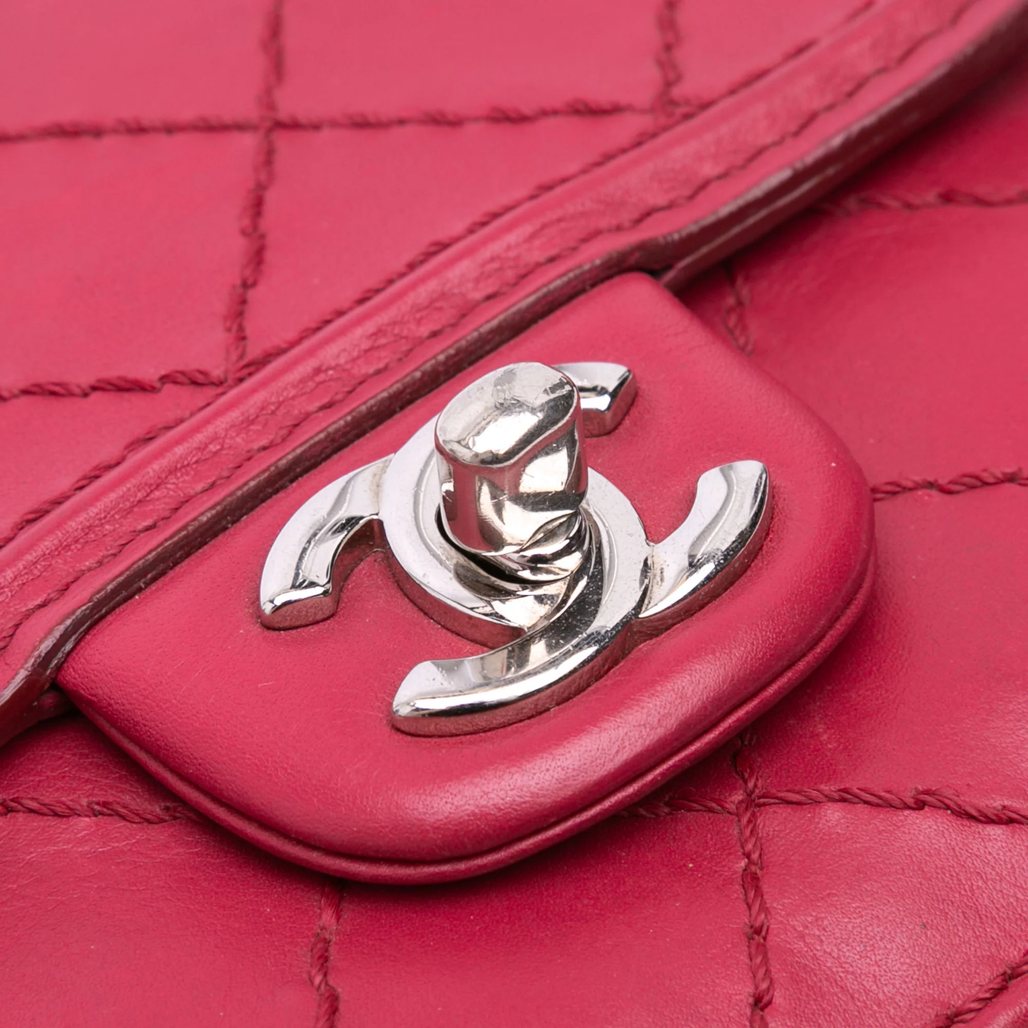 Chanel | Pre-Owned Mini Stitched Calfskin Citizen Flap | Pink/Dark Pink - Image 5