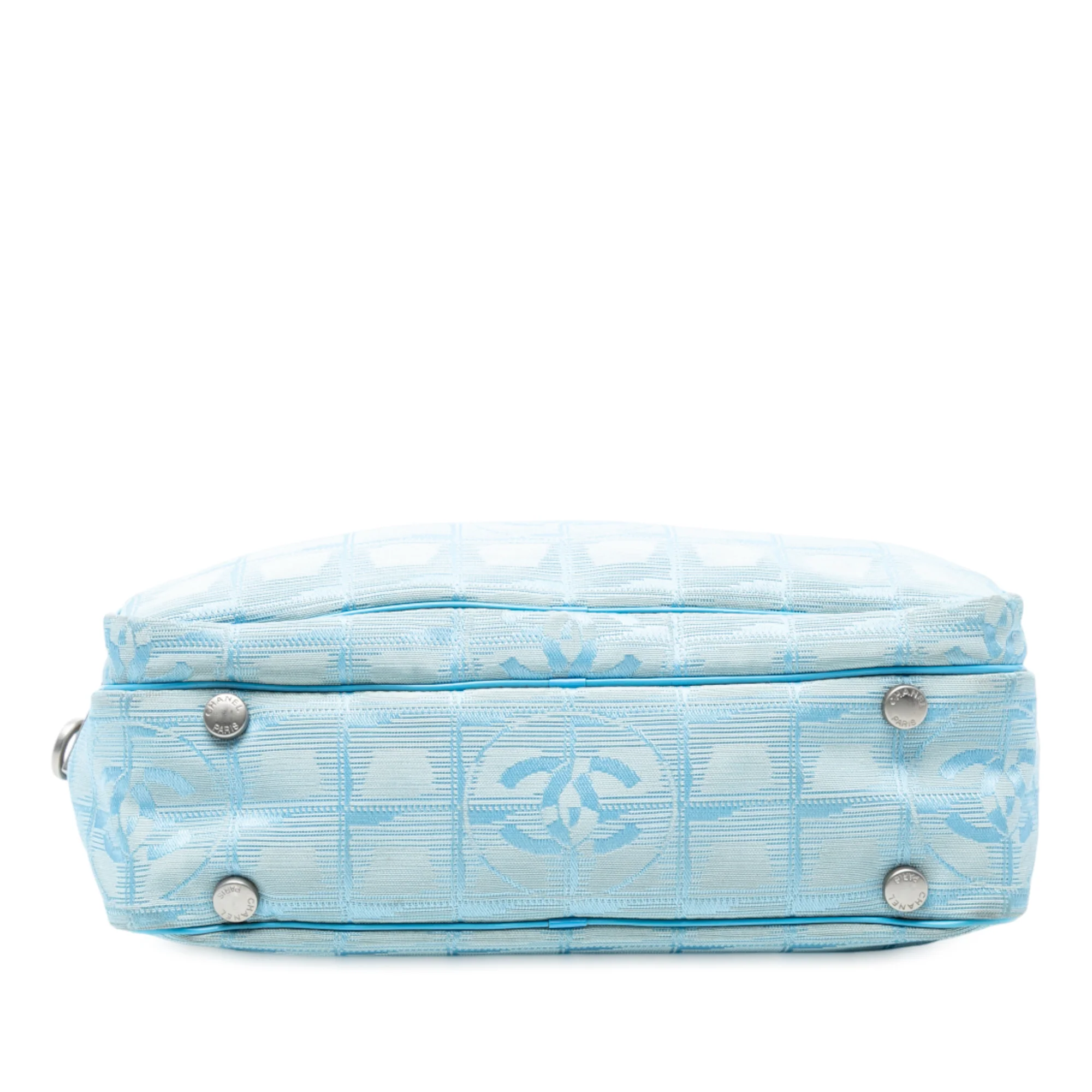 Chanel | Pre-Owned New Travel Line Nylon Satchel | Blue/Light Blue - Image 3