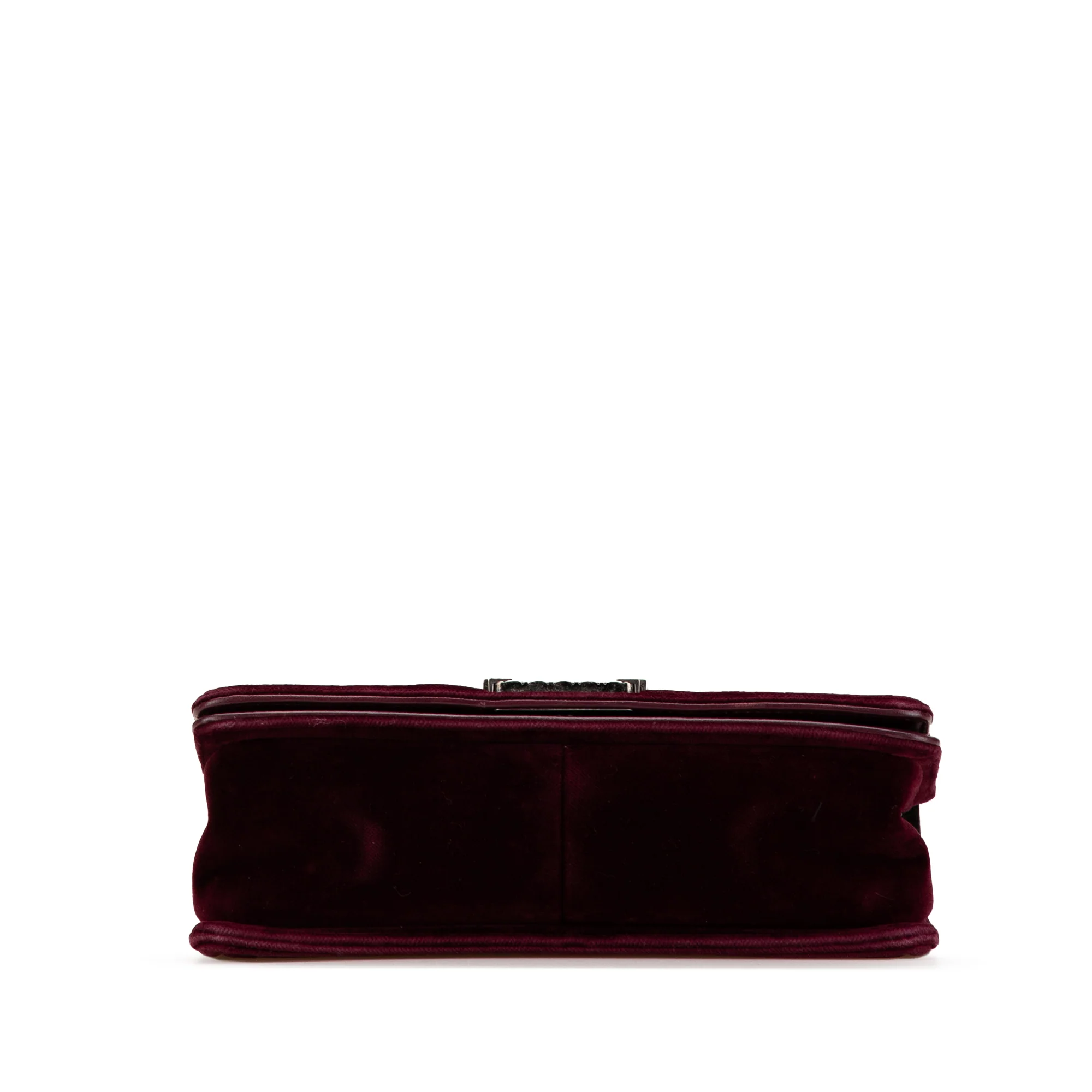 Chanel | Pre-Owned Old Medium Velvet and Tweed Boy Flap - I | Red/Burgundy - Image 3