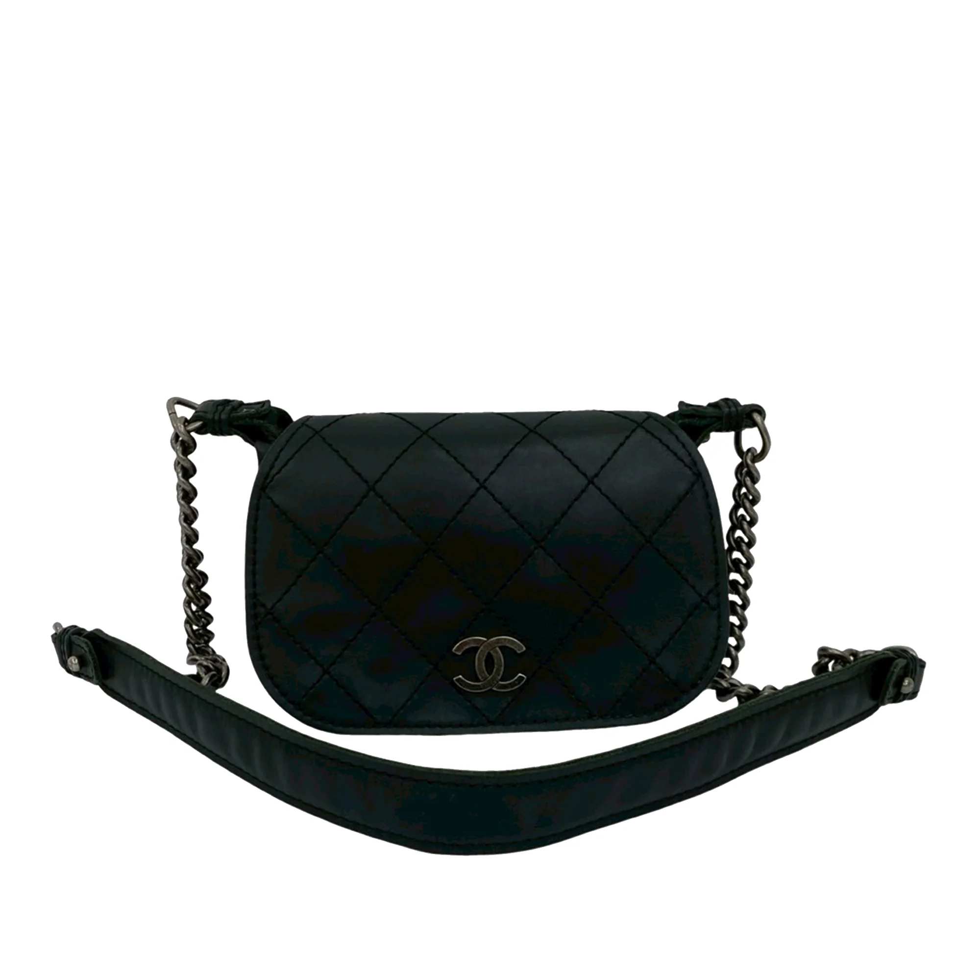 Chanel | Pre-Owned Paris-Edinburgh Mini Calfskin Highlander Flap | Black