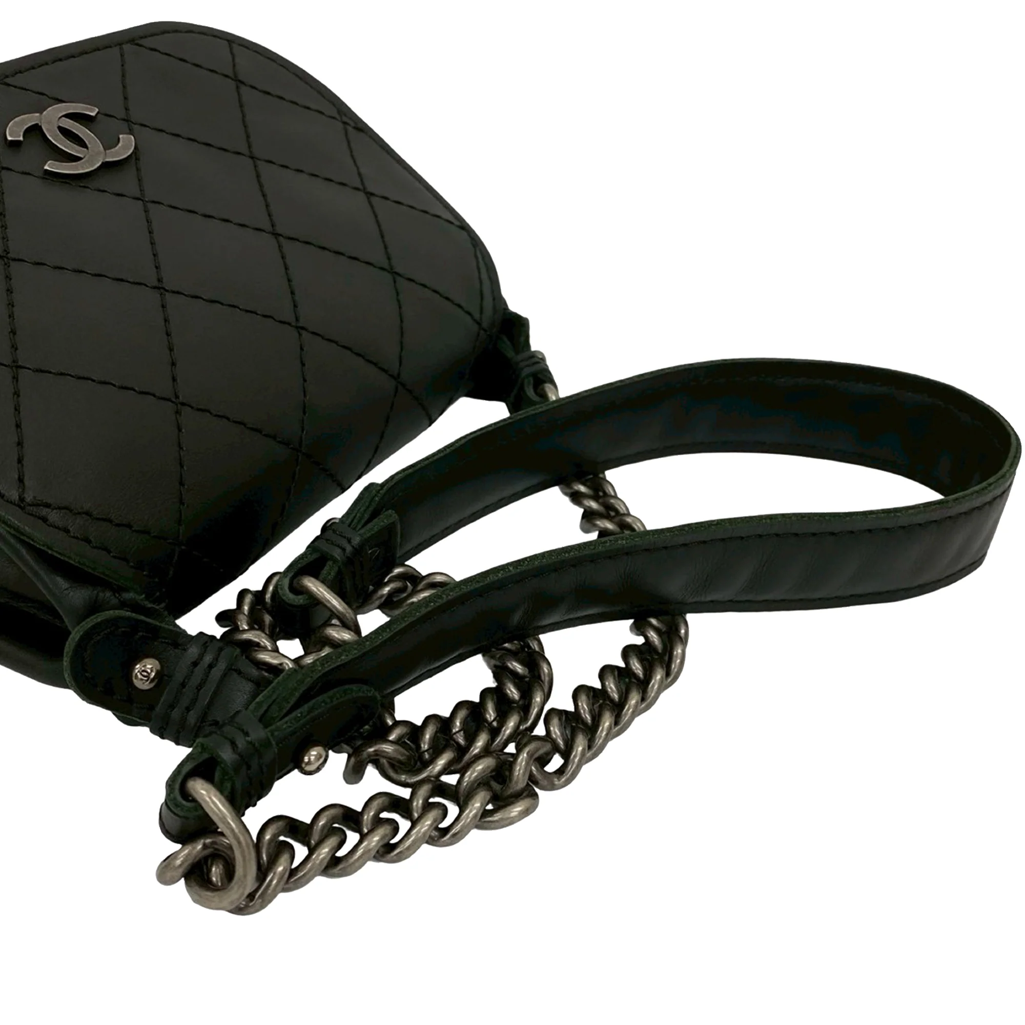 Chanel | Pre-Owned Paris-Edinburgh Mini Calfskin Highlander Flap | Black - Image 10