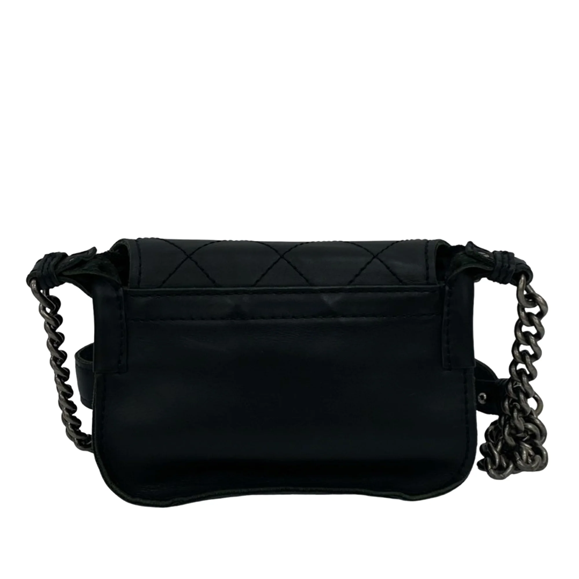 Chanel | Pre-Owned Paris-Edinburgh Mini Calfskin Highlander Flap | Black - Image 3