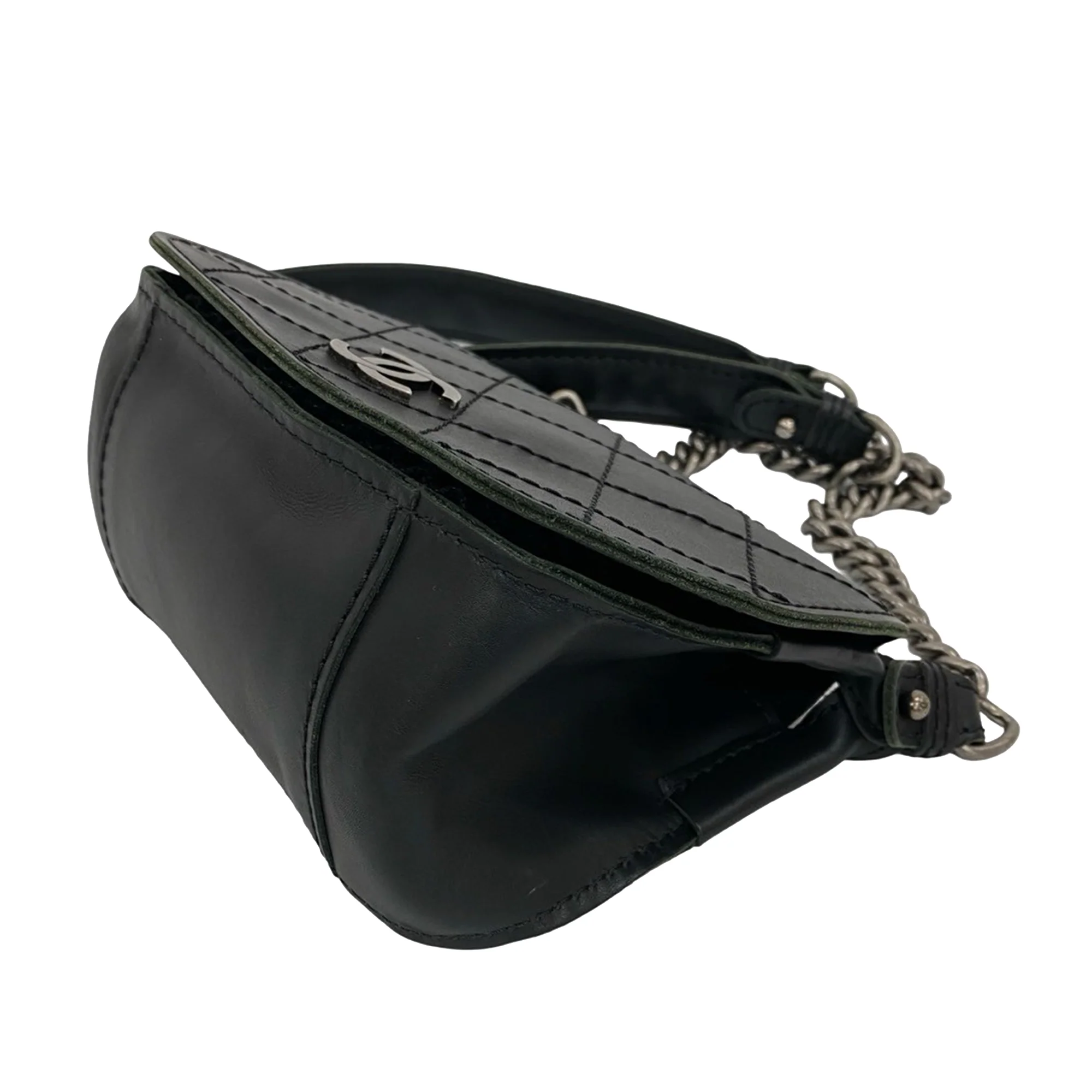 Chanel | Pre-Owned Paris-Edinburgh Mini Calfskin Highlander Flap | Black - Image 5